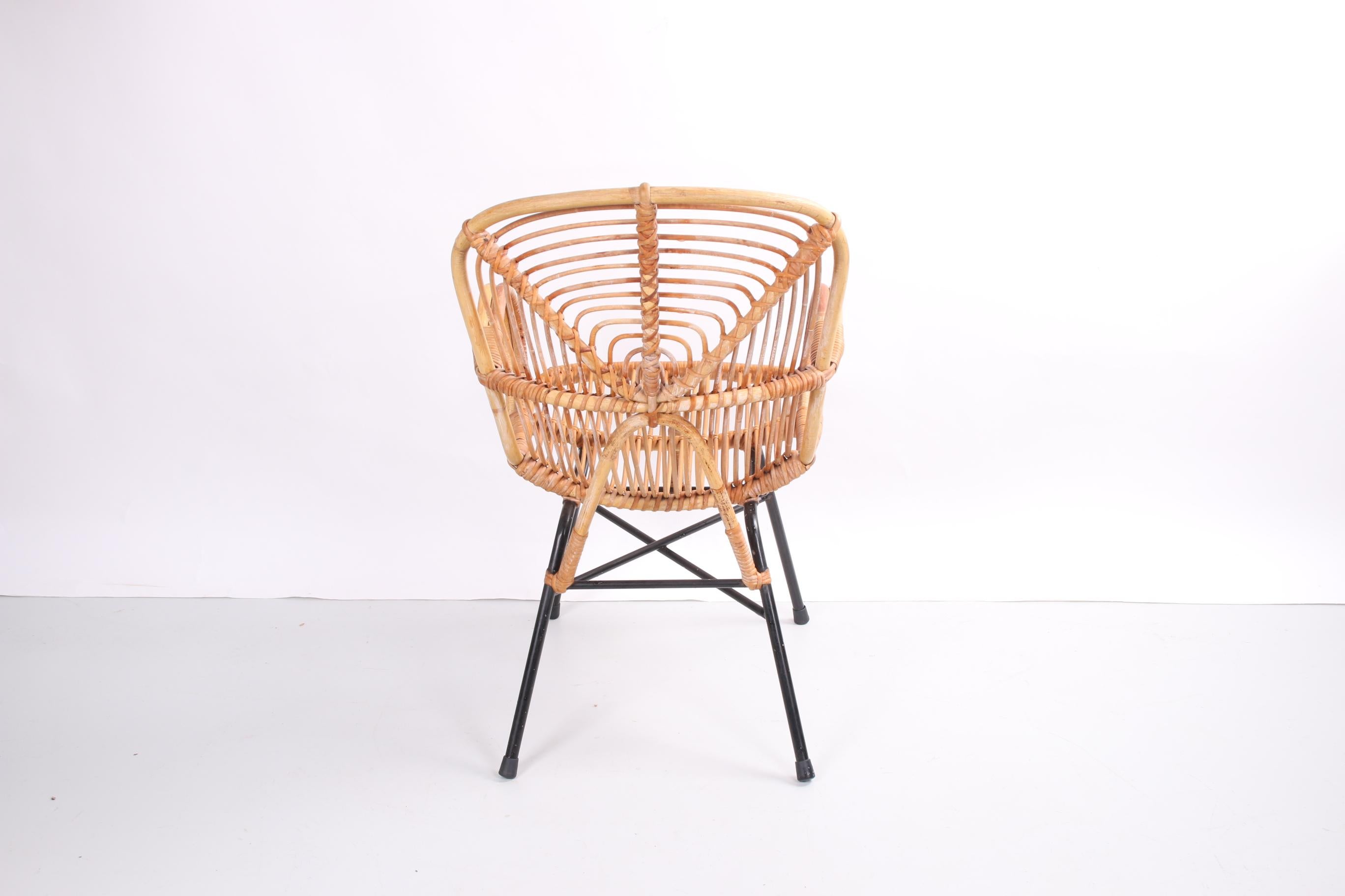 Dutch Vintage Noordwolde Bamboo Lounge Chair