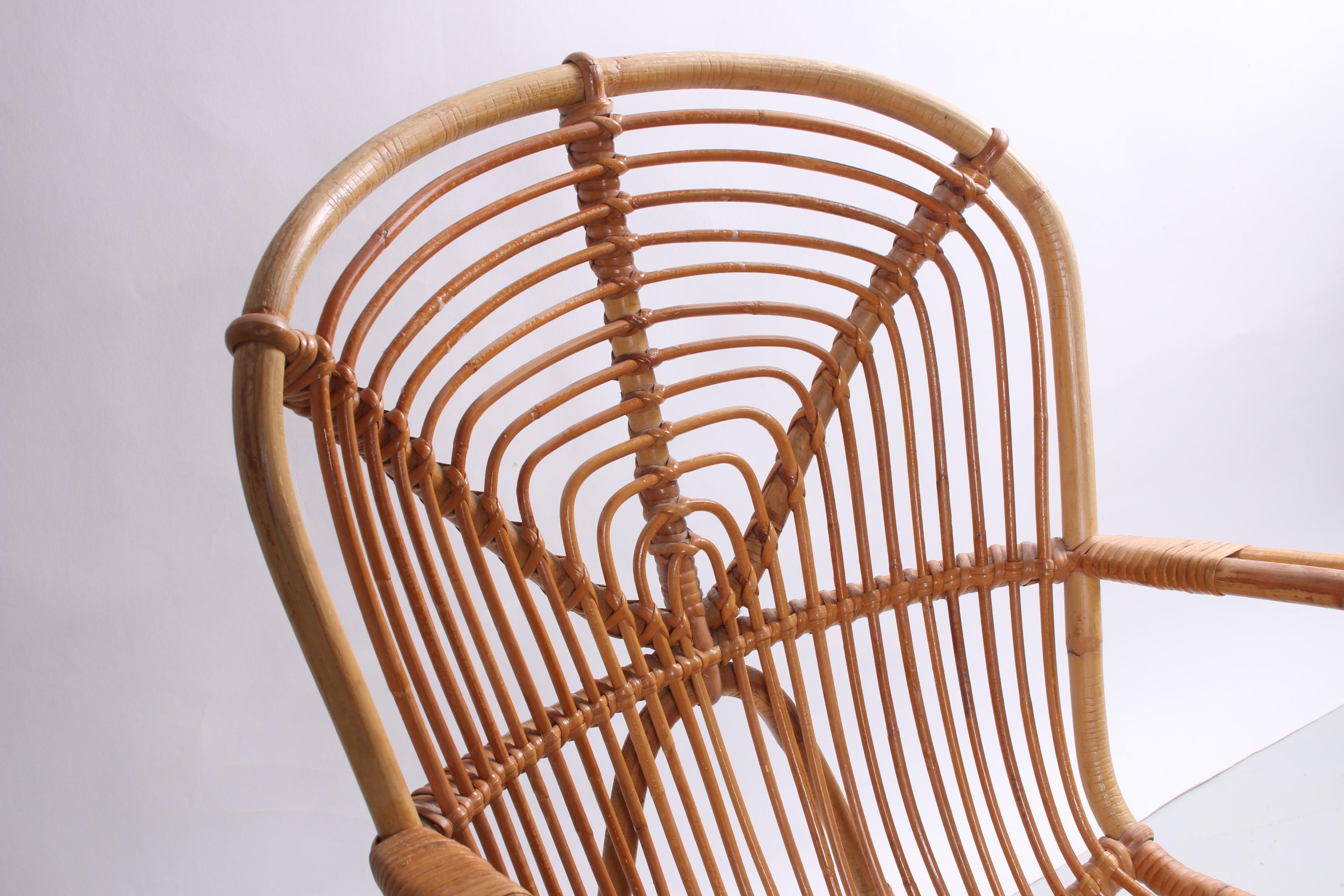 Mid-20th Century Vintage Noordwolde Bamboo Lounge Chair