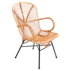 Retro Noordwolde Bamboo Lounge Chair