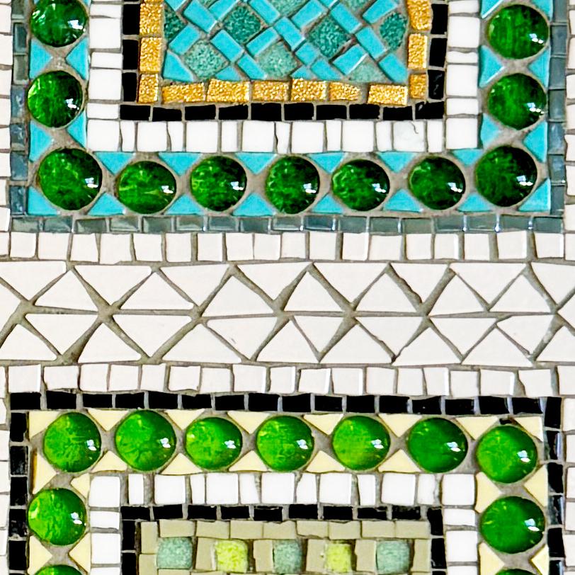 20th Century Multicolour Mosaic Panel, Geometric Abstract Wall Art In Good Condition For Sale In London, GB
