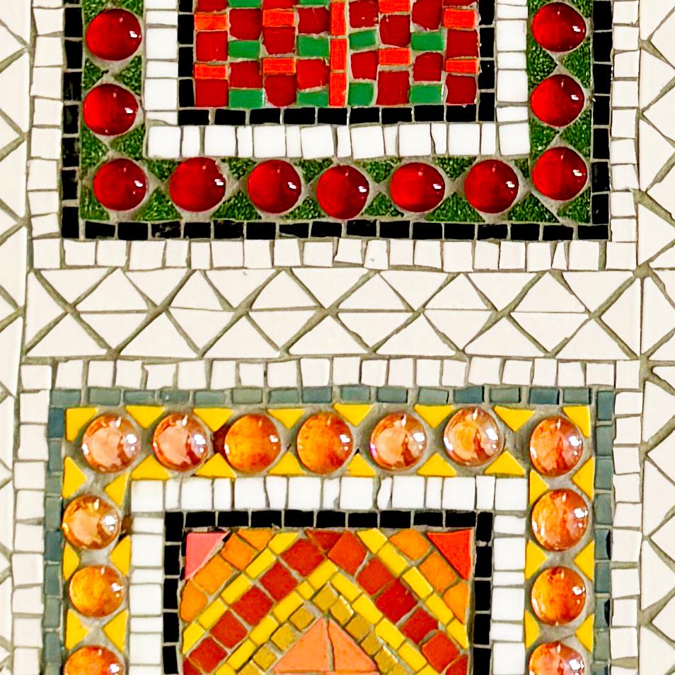 20th Century Multicolour Mosaic Panel, Geometric Abstract Wall Art For Sale 2