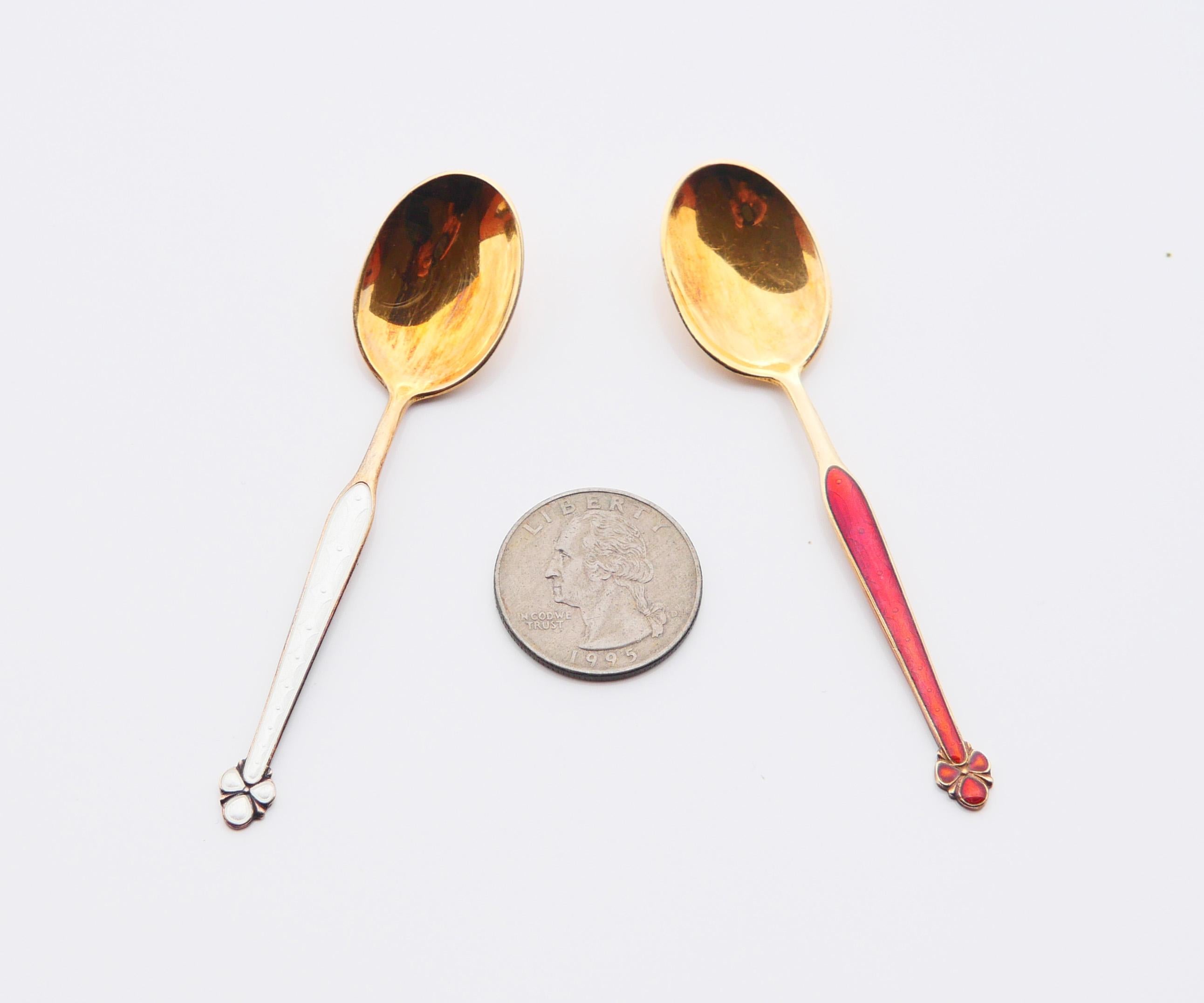Vintage Nordic Set in scatola 12 cucchiai da gelato in argento massiccio 925 / 76gr in vendita 4