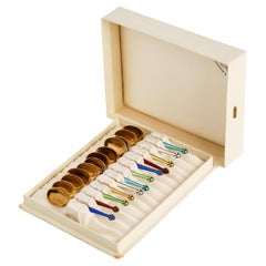 Vintage Nordic Boxed Set 12 Ice-cream Spoons solid 925 Sterling Silver / 76gr