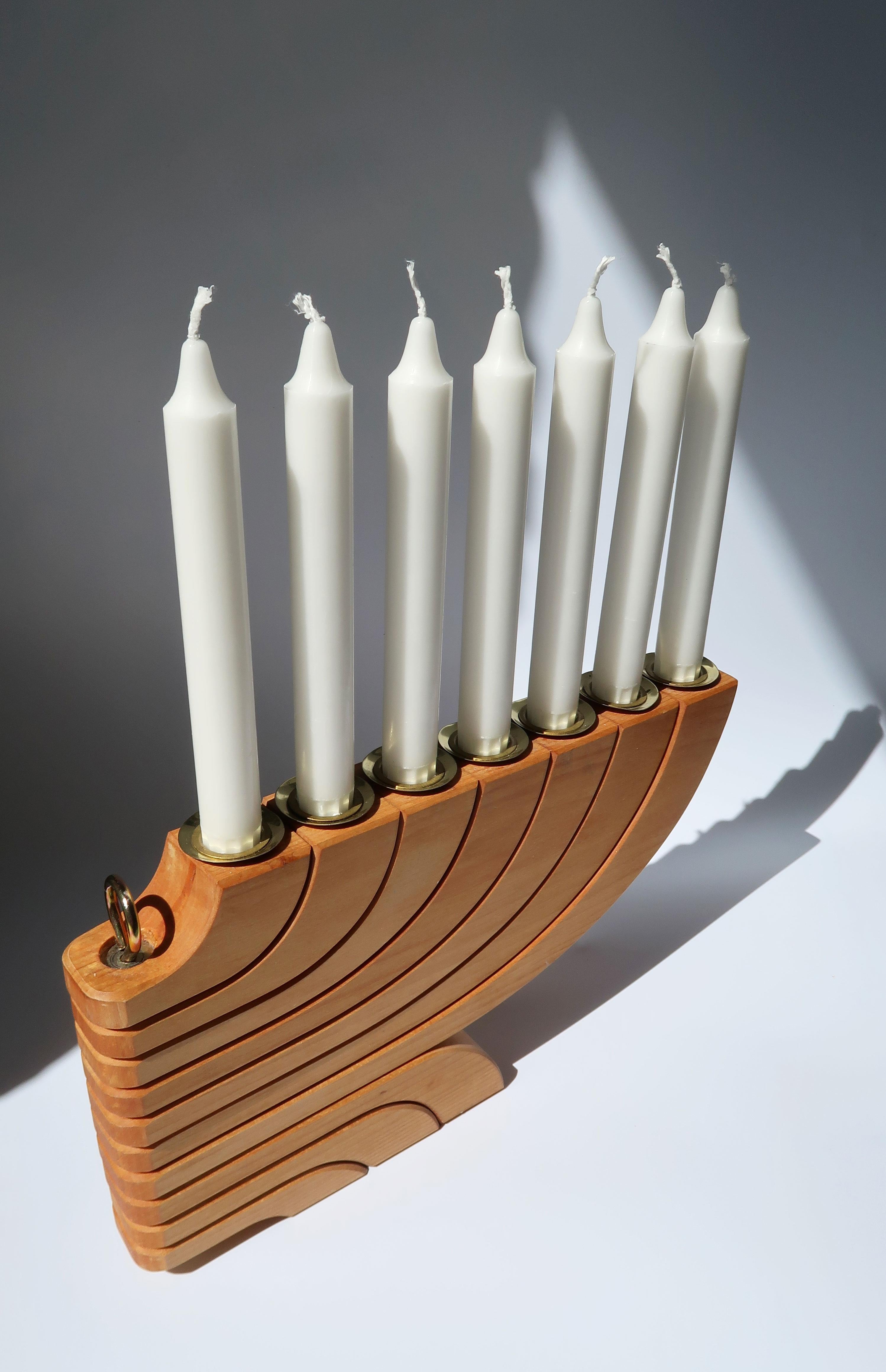wooden 7 candle holder