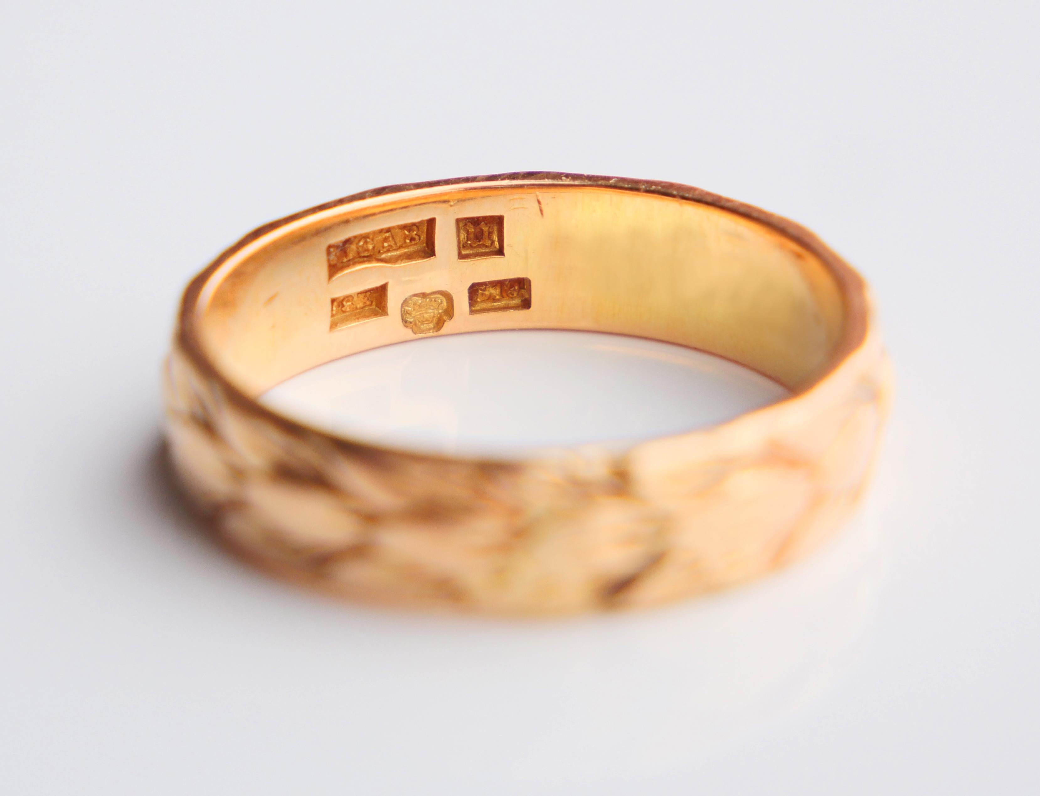 Anillo Vintage Nórdico Hombre Unisex Corona de hojas de Laurel Oro Amarillo 18K ØUS9/ 6.5gr 3