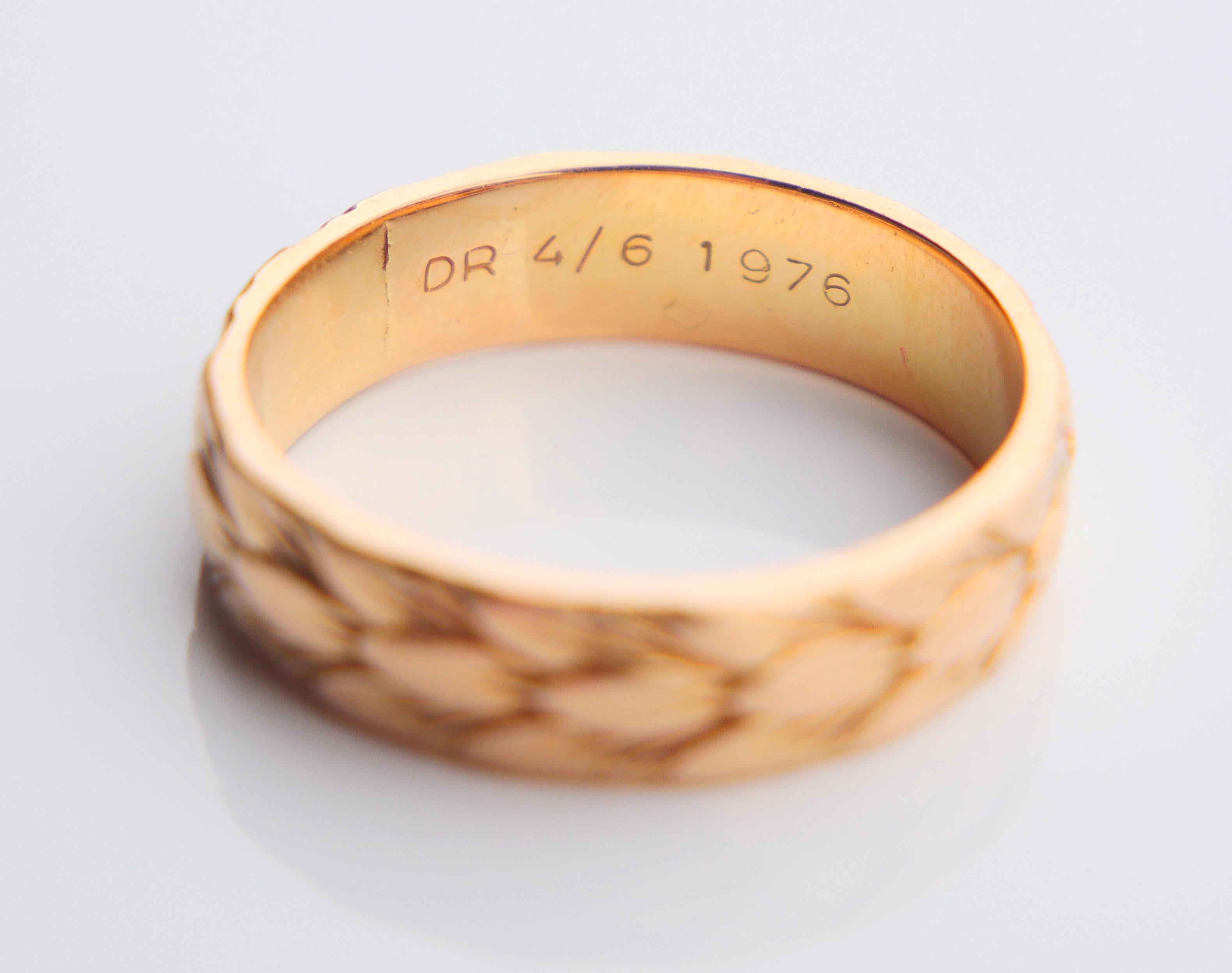 Anillo Vintage Nórdico Hombre Unisex Corona de hojas de Laurel Oro Amarillo 18K ØUS9/ 6.5gr 4