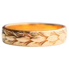 Anillo Vintage Nórdico Hombre Unisex Corona de hojas de Laurel Oro Amarillo 18K ØUS9/ 6.5gr