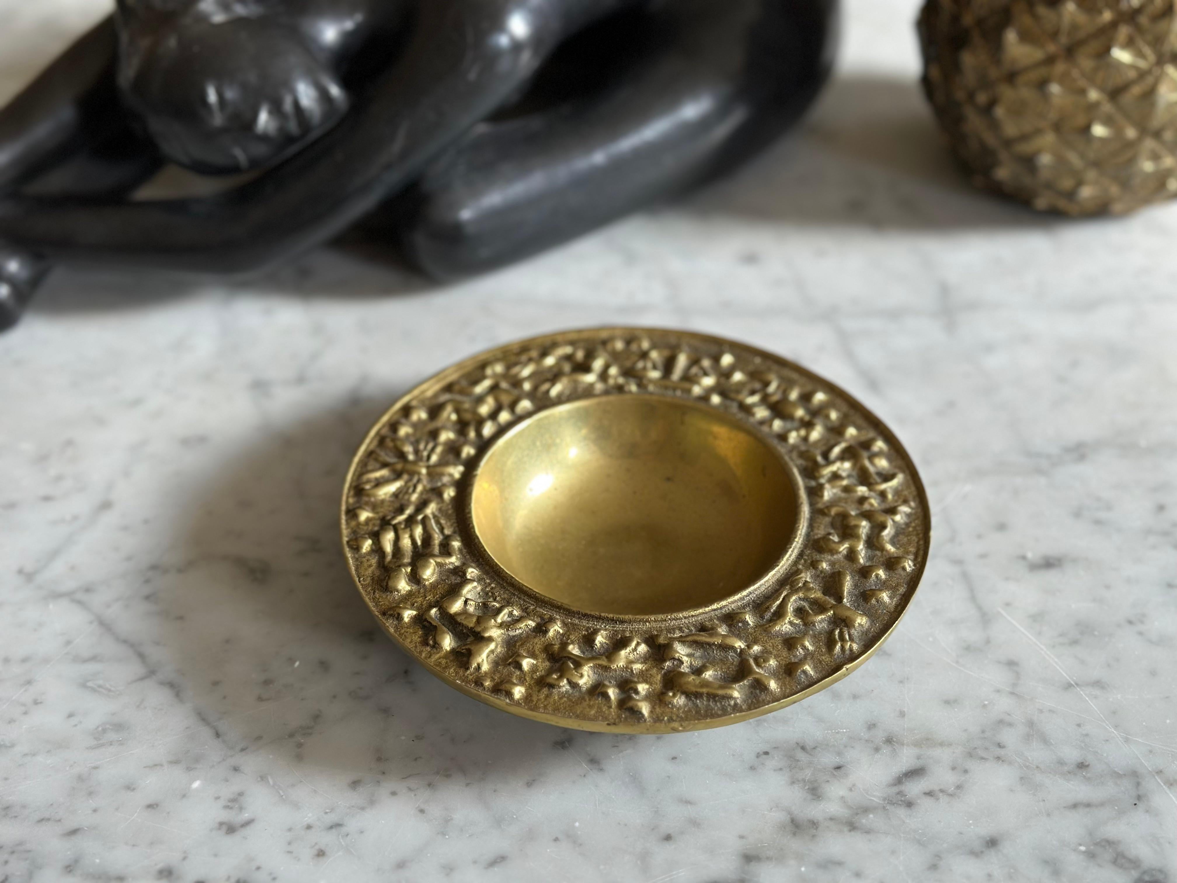 Ciotola Zodiac d'epoca in ottone Nordisk Malm - Design danese di metà secolo in vendita 5