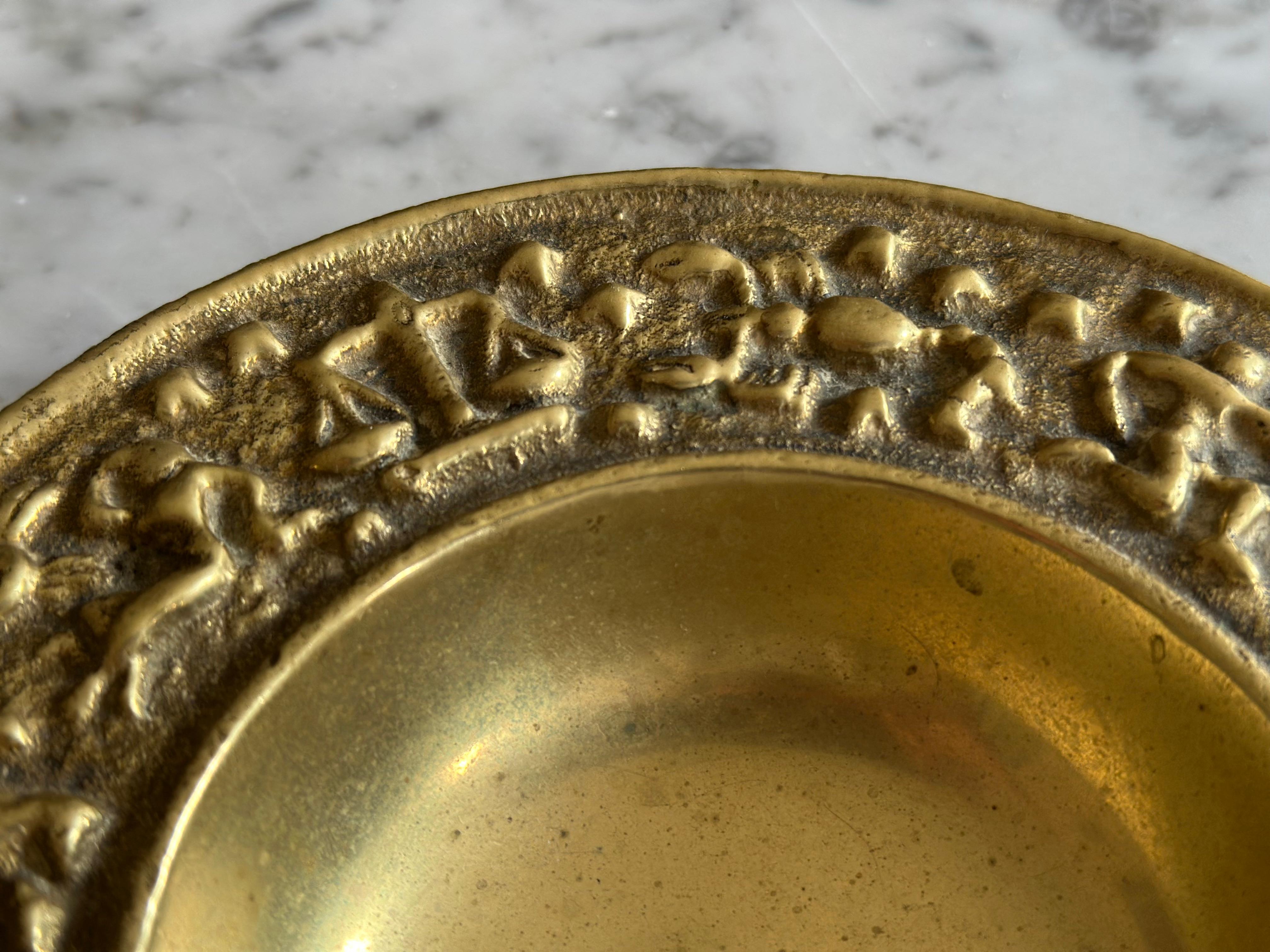 Ottone Ciotola Zodiac d'epoca in ottone Nordisk Malm - Design danese di metà secolo in vendita