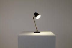 Vintage Nordiska Kompaniet Adjustable Desk Lamp in Brass and Black Enamel 1930s
