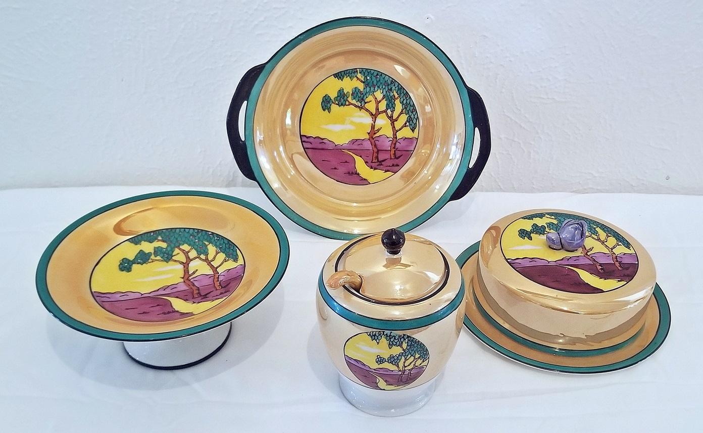 20th Century Vintage Noritake Art Deco 4 Piece Set For Sale