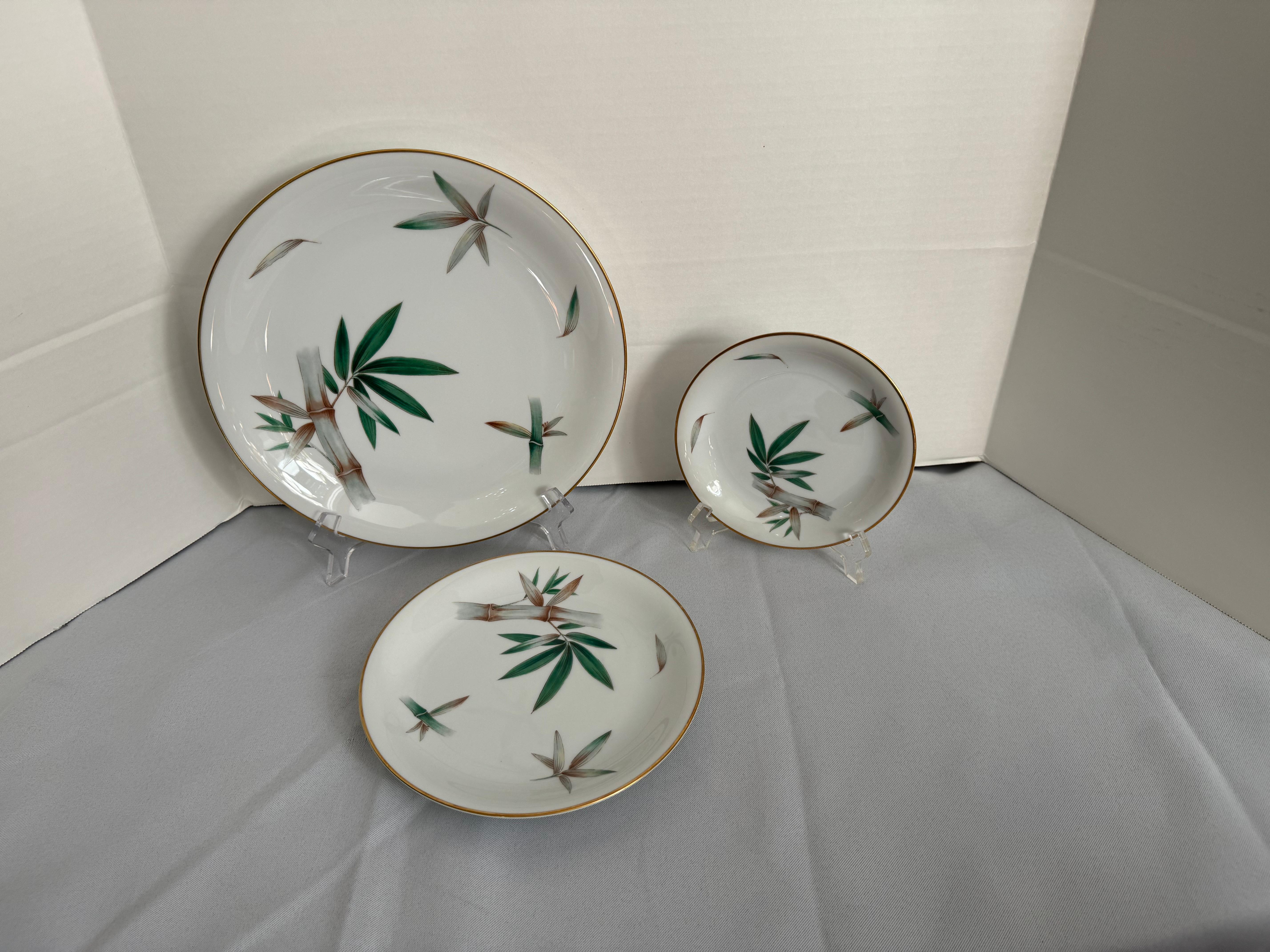 Vintage Noritake Canton modelo 5027 cena siete cubiertos para 12 Japonés en venta