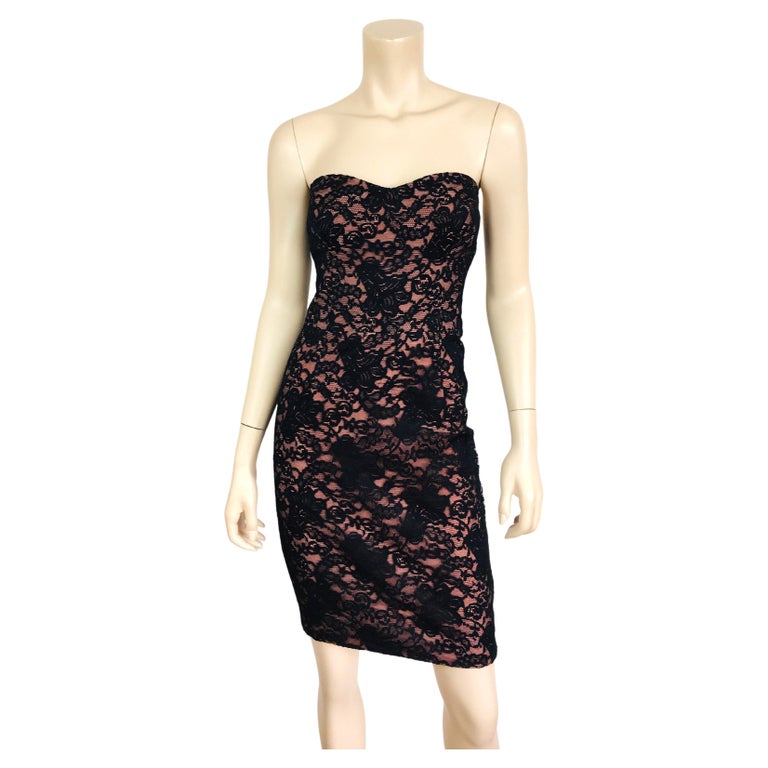 Robe Deux Pièces Monteau En Dentelle Noire Avec Dos Nude - Taille M, Style Fit & Flare