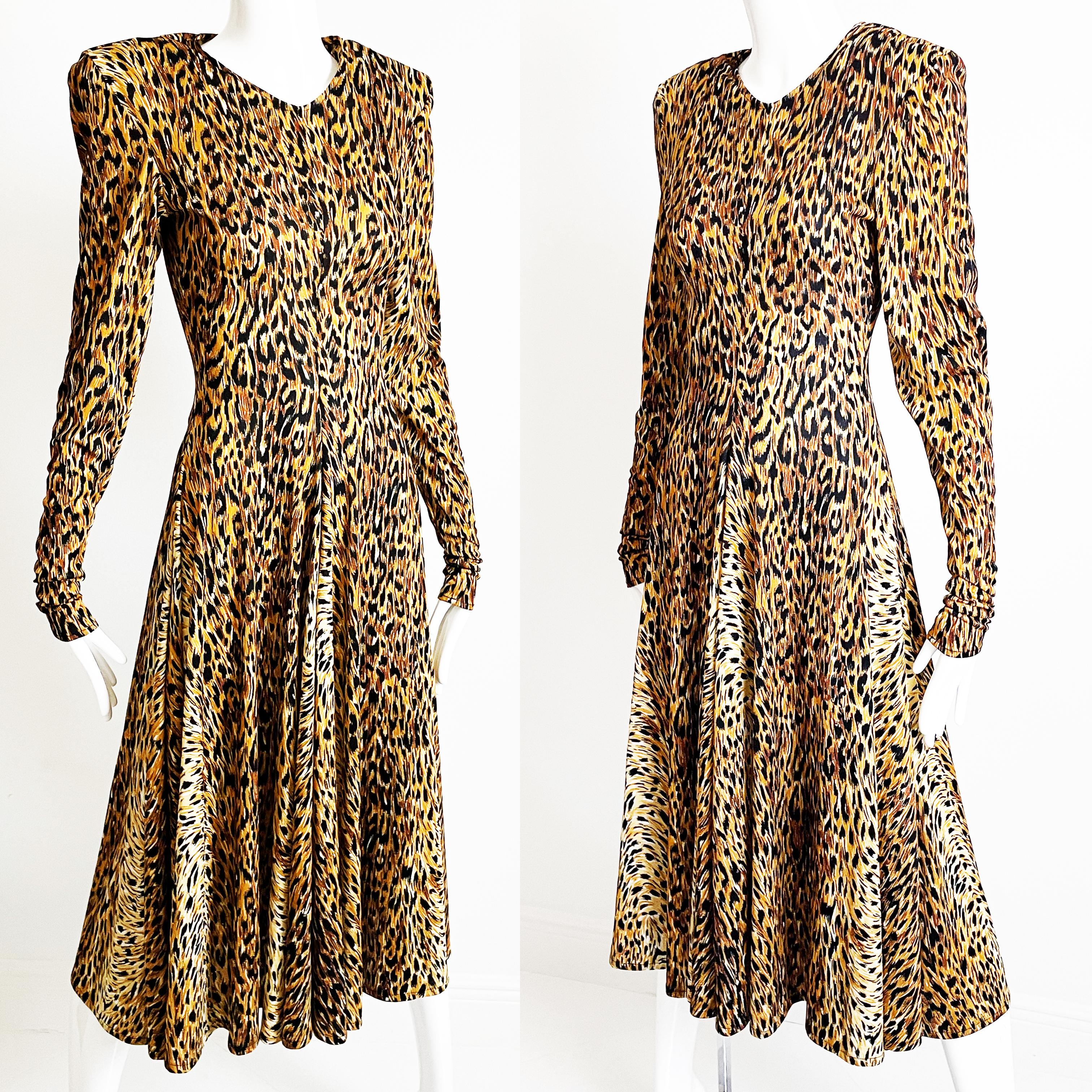 norma kamali leopard dress