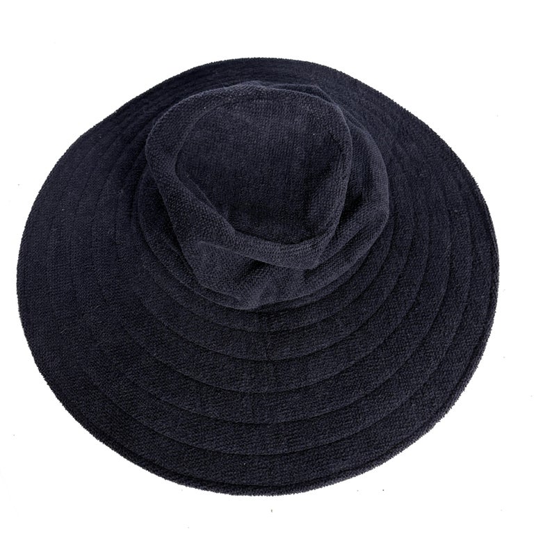 Vintage Norma Kamali for Stetson Hat Wide Brim Floppy Navy 