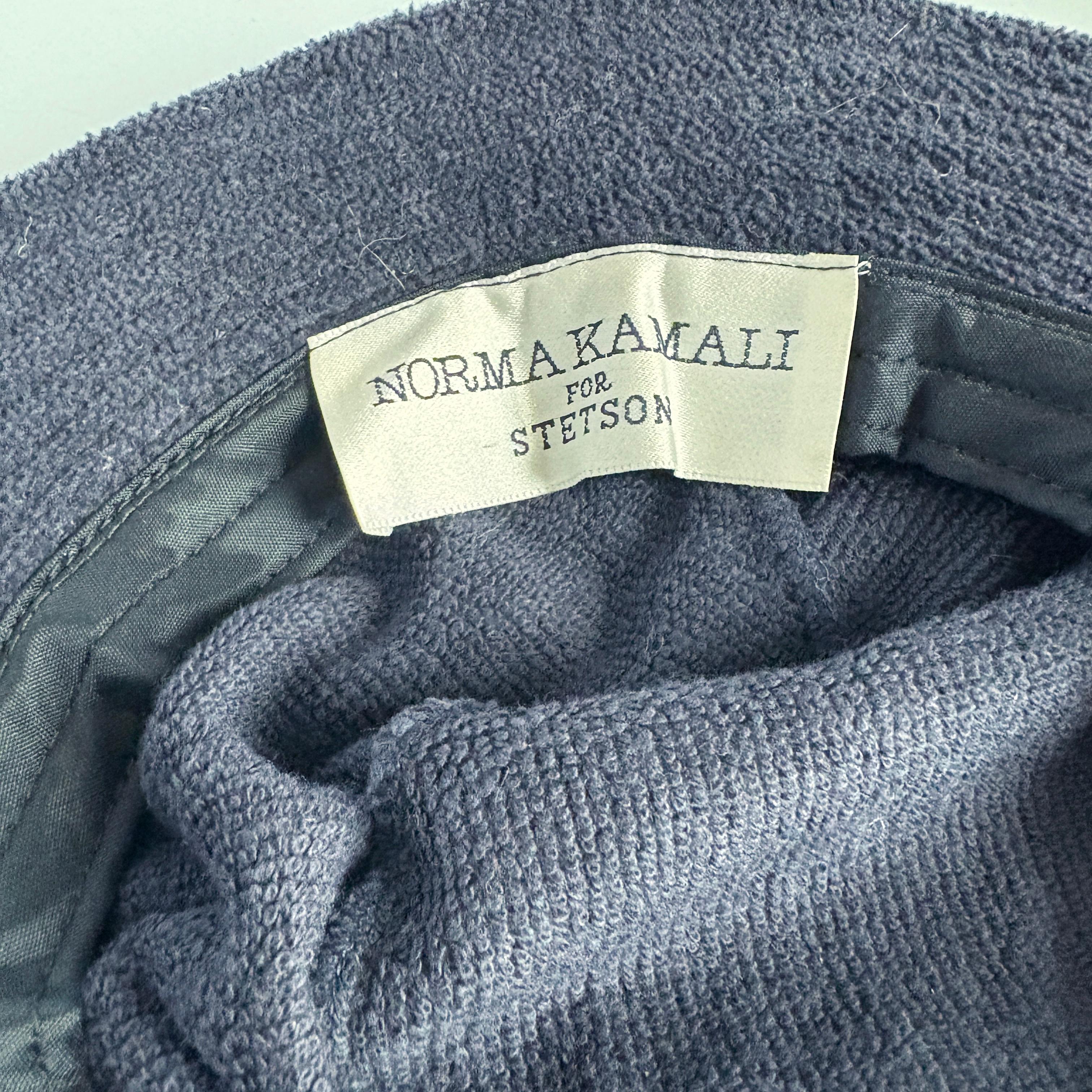 Vintage Norma Kamali for Stetson Hat Wide Brim Floppy Navy Terry Cloth HTF OS For Sale 8