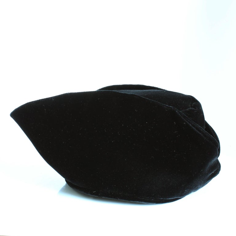 Norma Kamali OMO Hat Beret Black Wool Embellished Rare Retro Vintage 80s Norma Kamali OMO Hat Beret Black Wool Embellished  main image 3