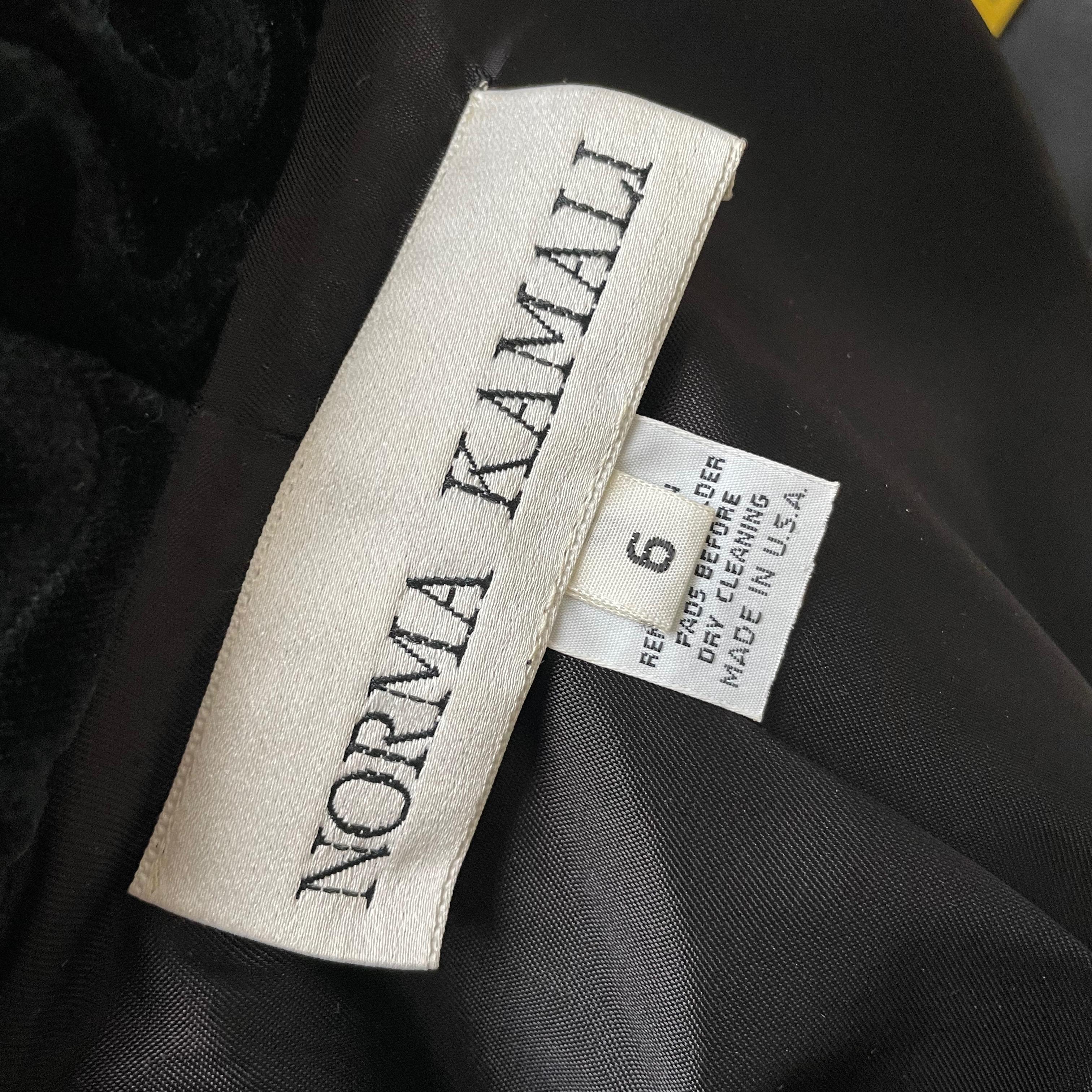 Vintage Norma Kamali Jacket Oversized Shawl Collar Rare Black Velvet Size 6 2