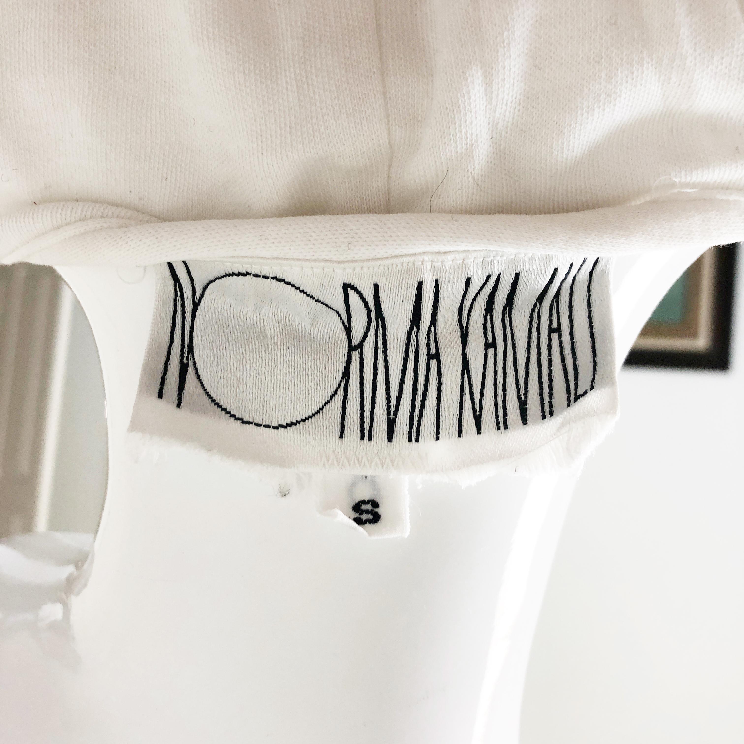 Vintage Norma Kamali Jumpsuit White Draped Jersey Harem Pant Size S 3