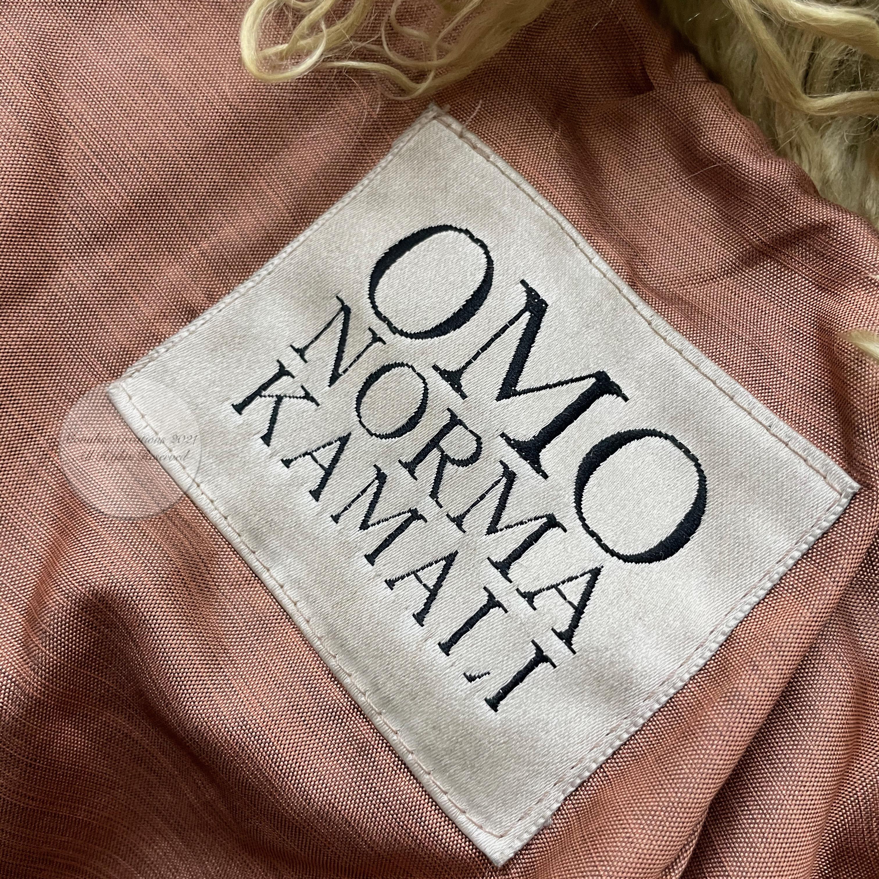 Vintage Norma Kamali OMO Leather Jacket with Shaggy Mongolian Lamb Trim Sz 2 In Fair Condition In Port Saint Lucie, FL