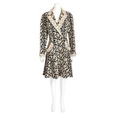 Vintage Coates di Norma Kamali in seta con ricamo barocco, inizio anni '90