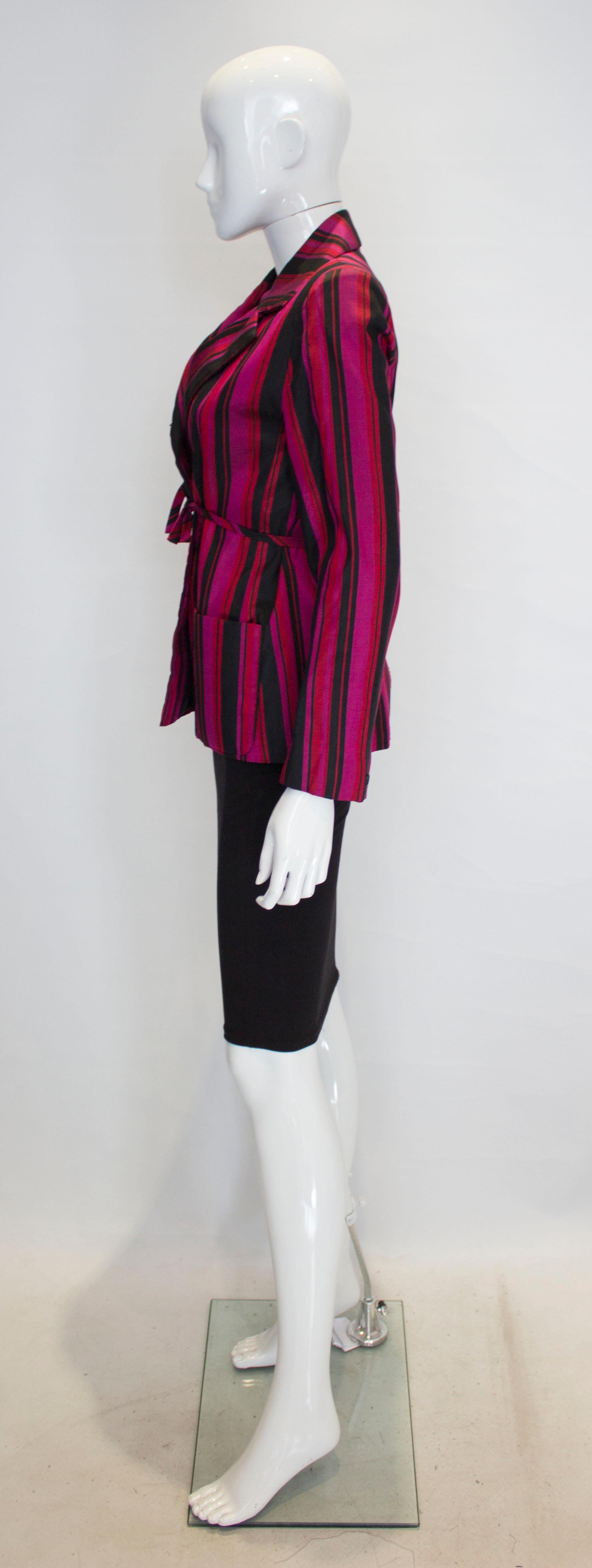 Women's Vintage Norman Hartnell Silk Stripe Jaacket