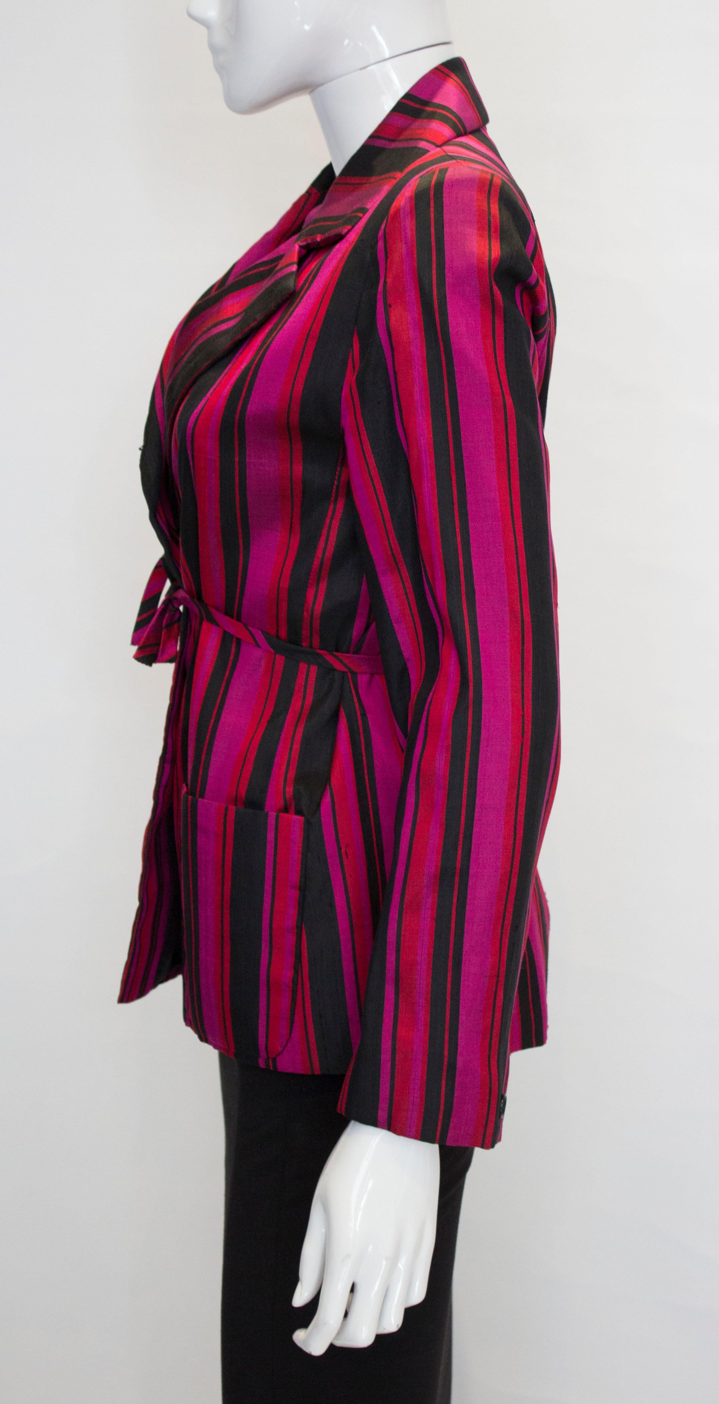 Vintage Norman Hartnell Silk Stripe Jaacket 1