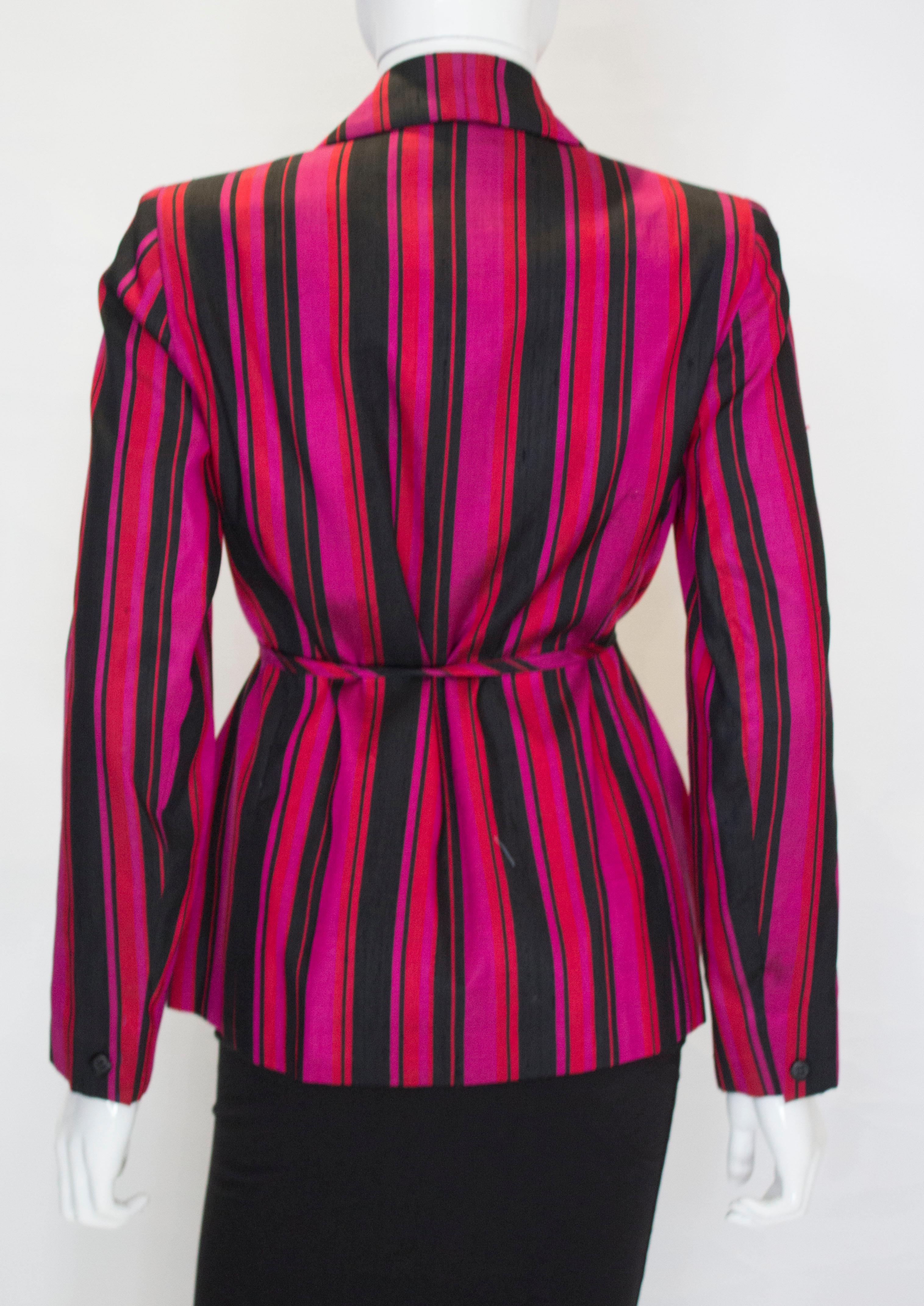 Vintage Norman Hartnell Silk Stripe Jaacket 3