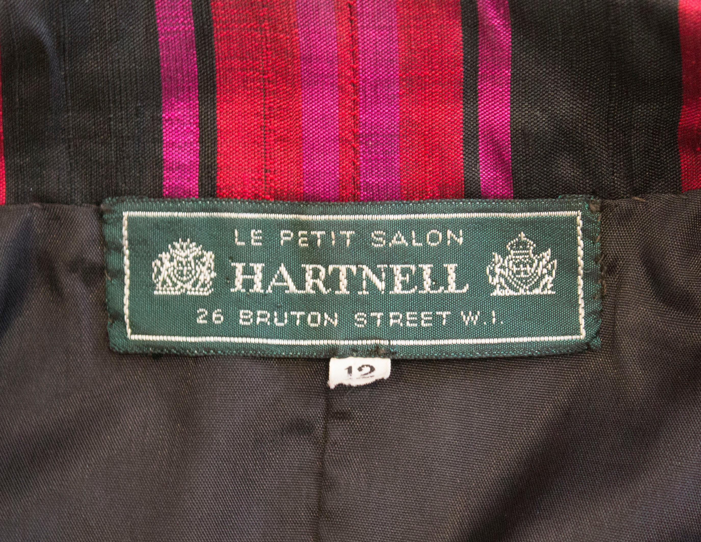 Vintage Norman Hartnell Silk Stripe Jaacket 4