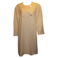 Cappotto vintage in lana bianca di Norman Hartnell, condizioni eccellenti