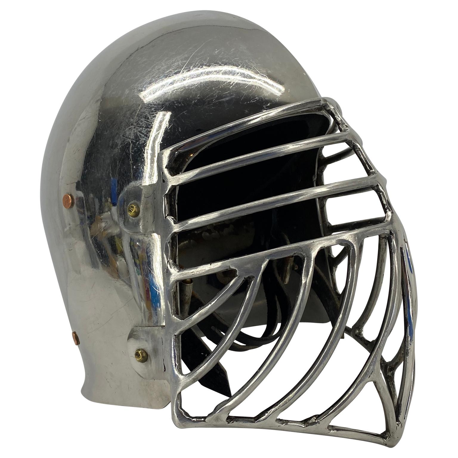 Mid-Century Modern Vintage Norseman Style Polished Chrome Viking Helmet