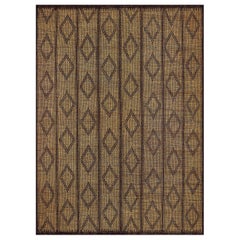 Vintage North African Bamboo Taureg Mat with Diamond Pattern