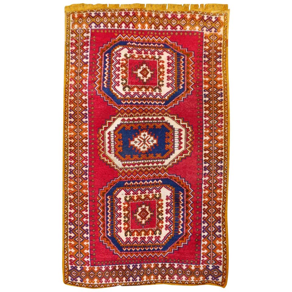 Vintage Moroccan Tribal Tuareg Leather Rug, North Africa. at 1stDibs ...