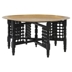 Table à plateau vintage en laiton d'Afrique du Nord