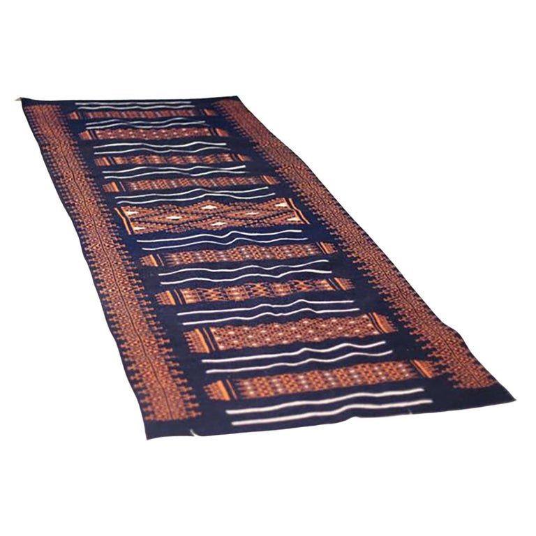 Vintage North African Rug with Orange and Amber Color For Sale at 1stDibs