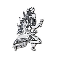 Vintage North American Navajo Sterling Silver Prayer Dancer Pendant Brooch PIn
