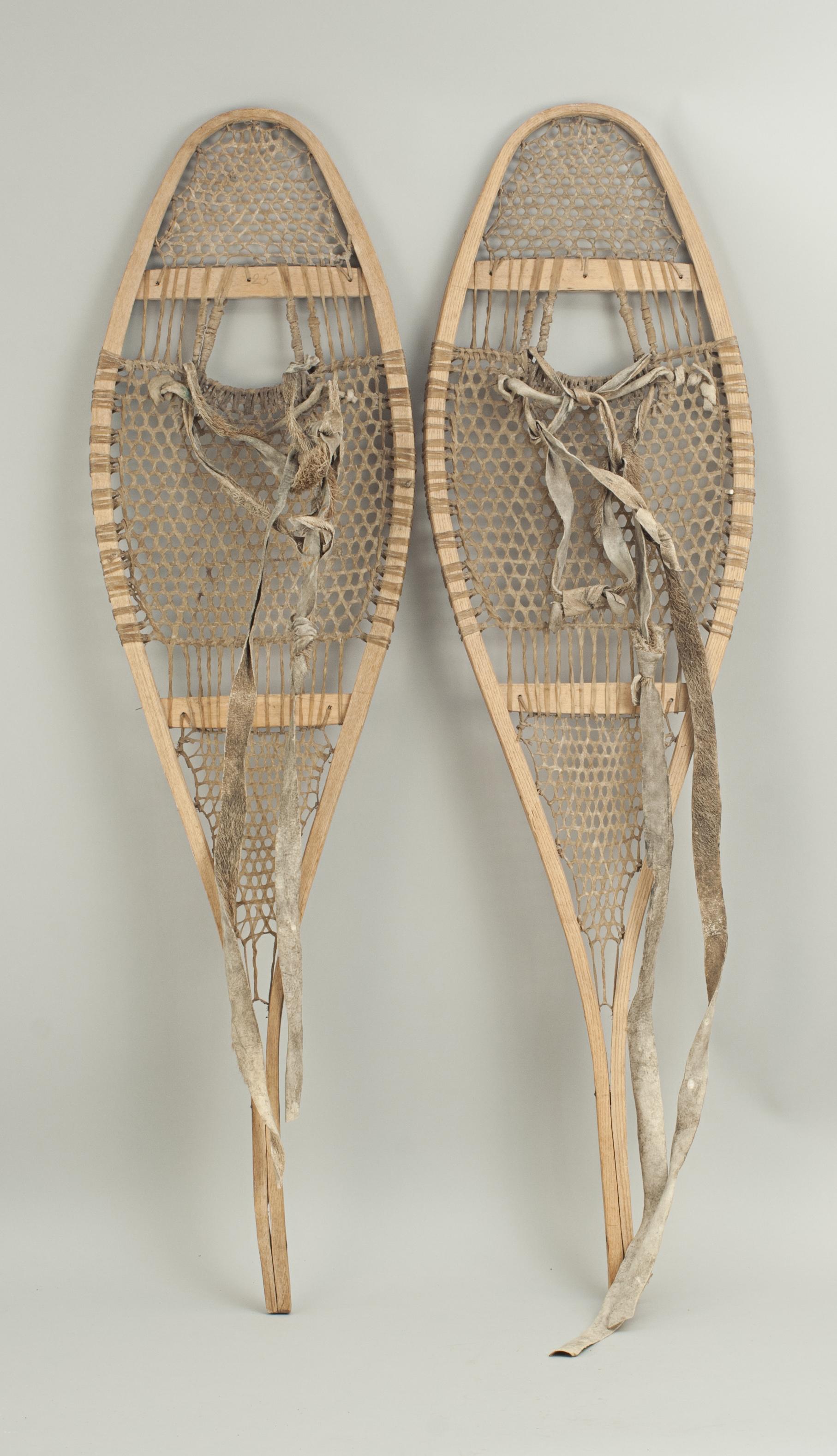 antique wooden snowshoes