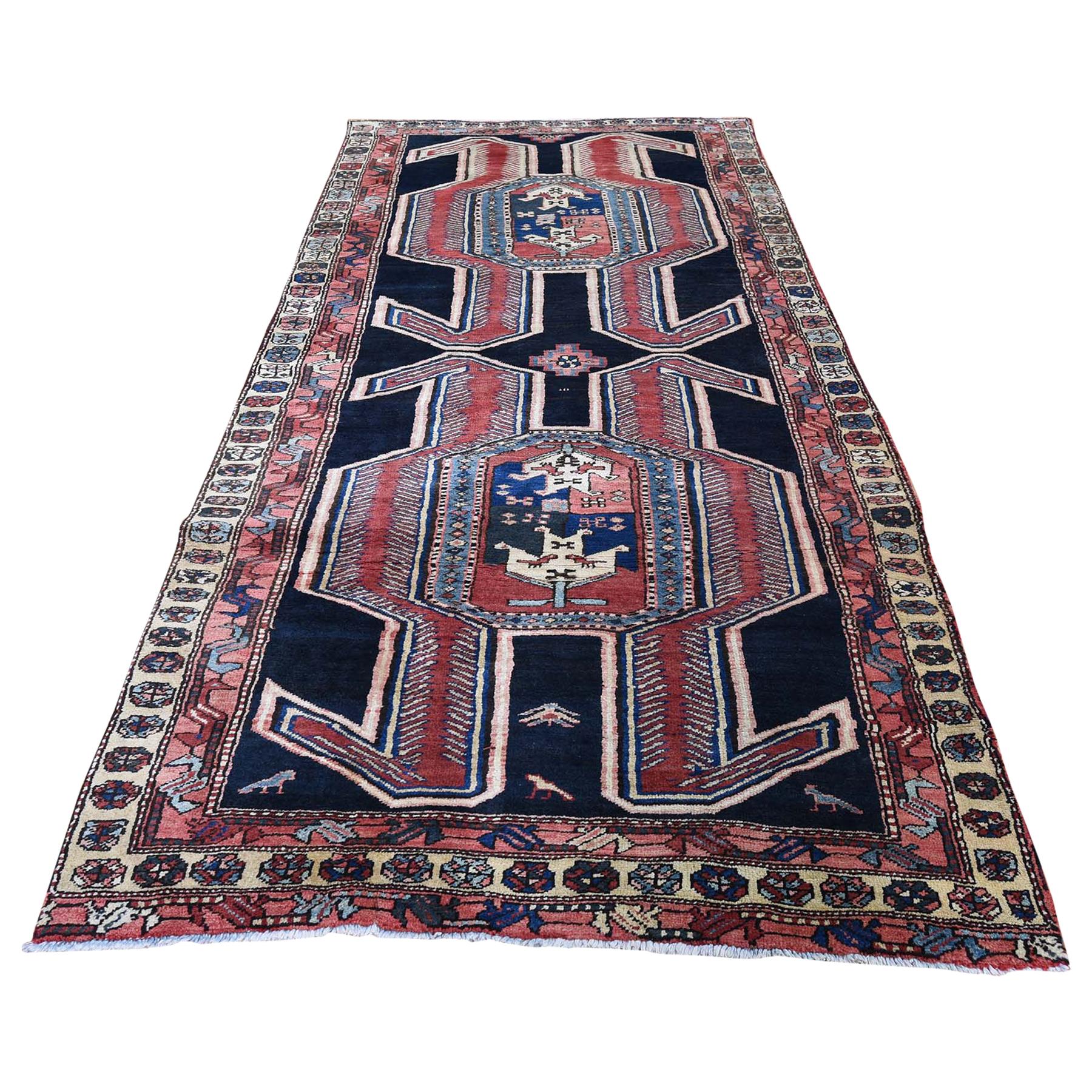 Vintage North West Persian Pure Wool Wide Runner Hand Knotted Oriental Rug
