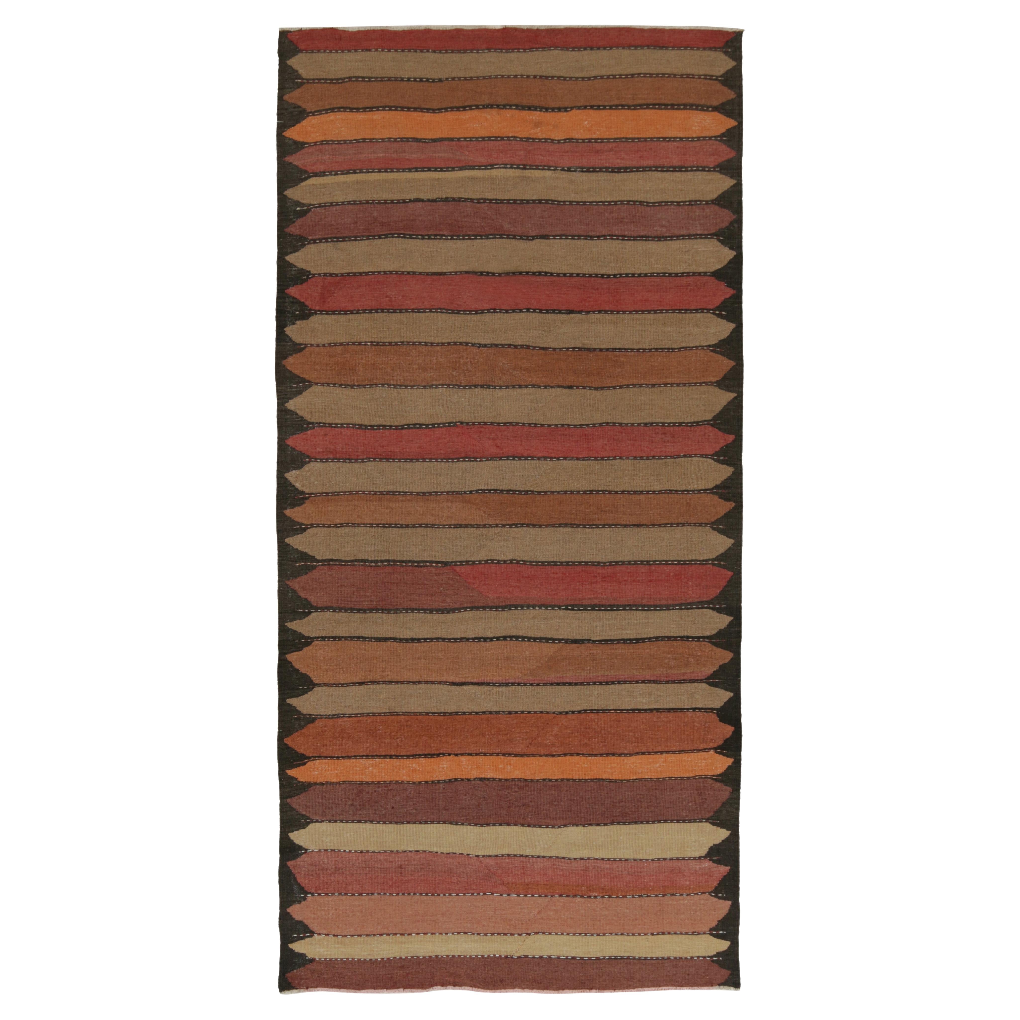Vintage Northwest Persian Kilim in Brown, Rust and Red Stripes by Rug & Kilim For Sale