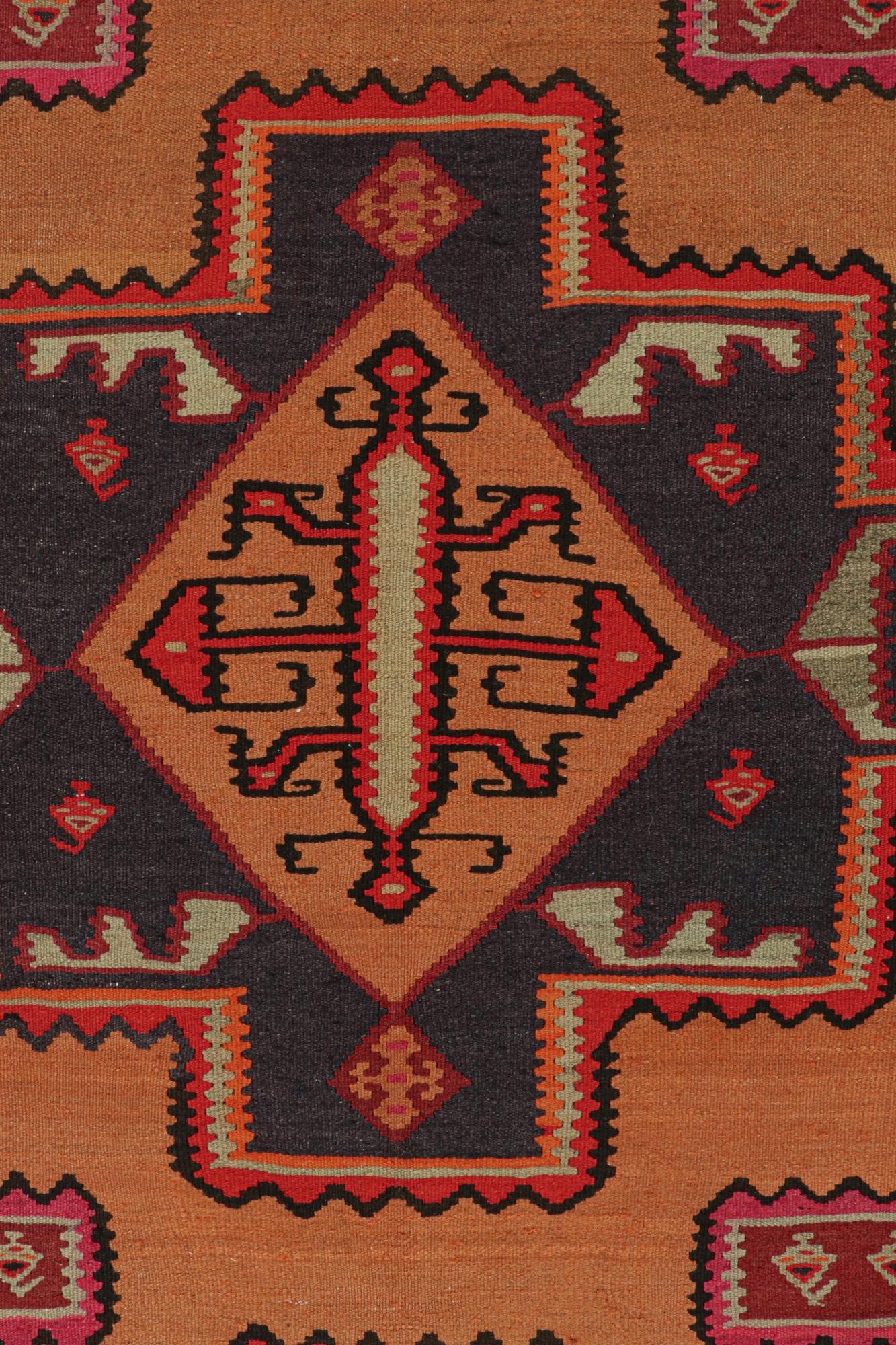 Tribal Vintage Northwest Persian Kilim in Orange with Medallions For Sale