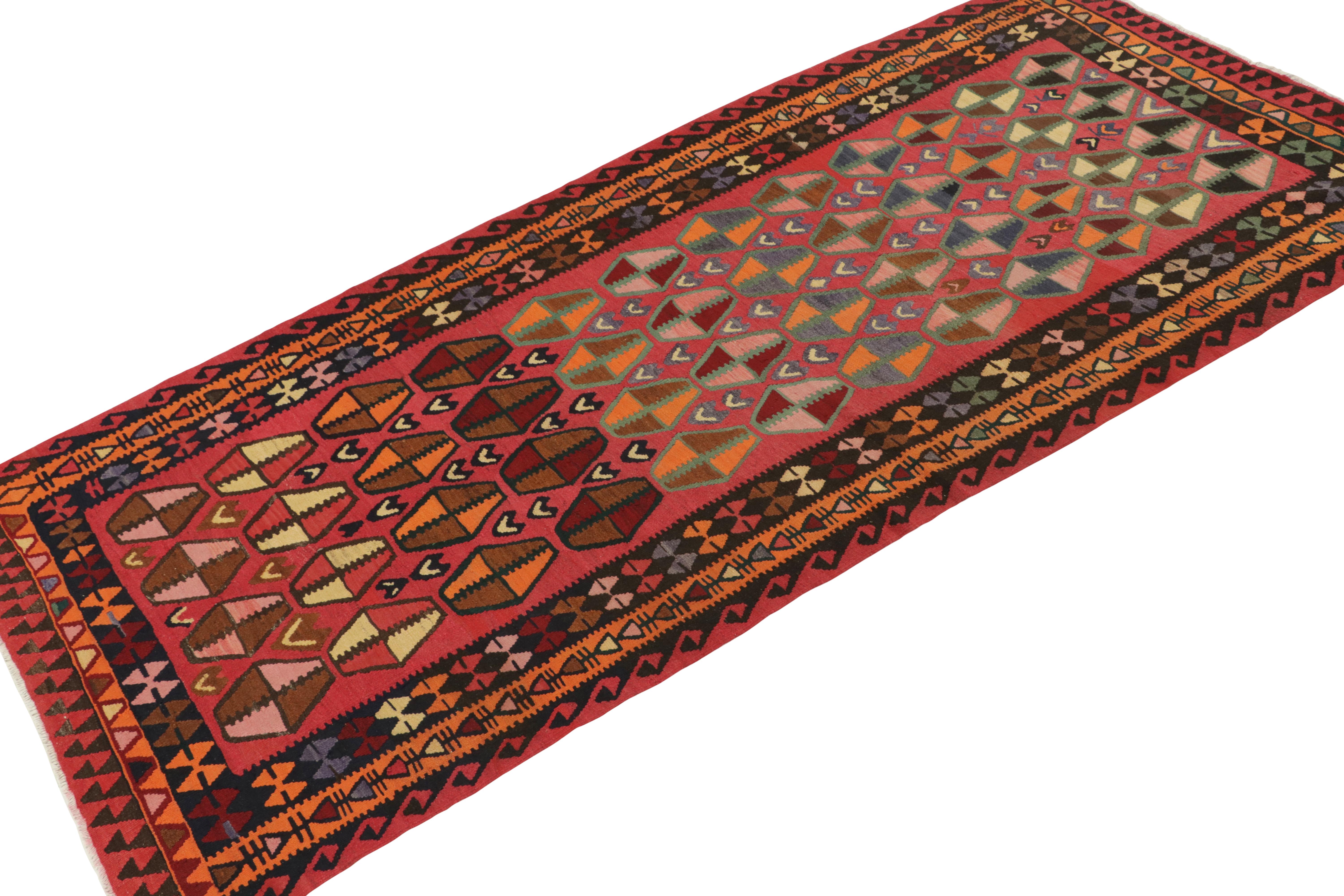 Tribal Vintage Northwest Persian Kilim in Pink with Geometric Patterns by Rug & Kilim For Sale