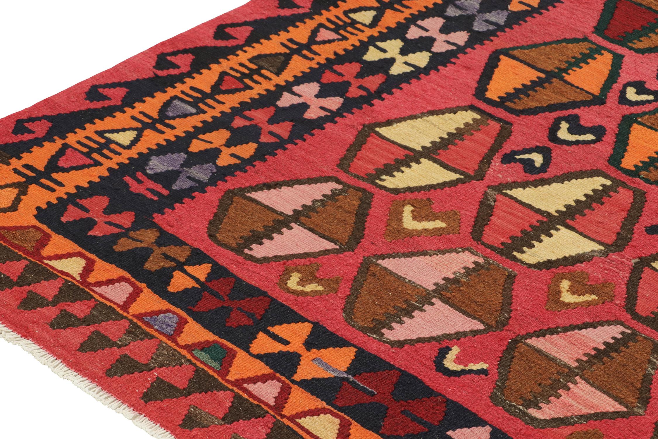Vintage Northwest Persian Kilim in Pink with Geometric Patterns by Rug & Kilim In Good Condition For Sale In Long Island City, NY