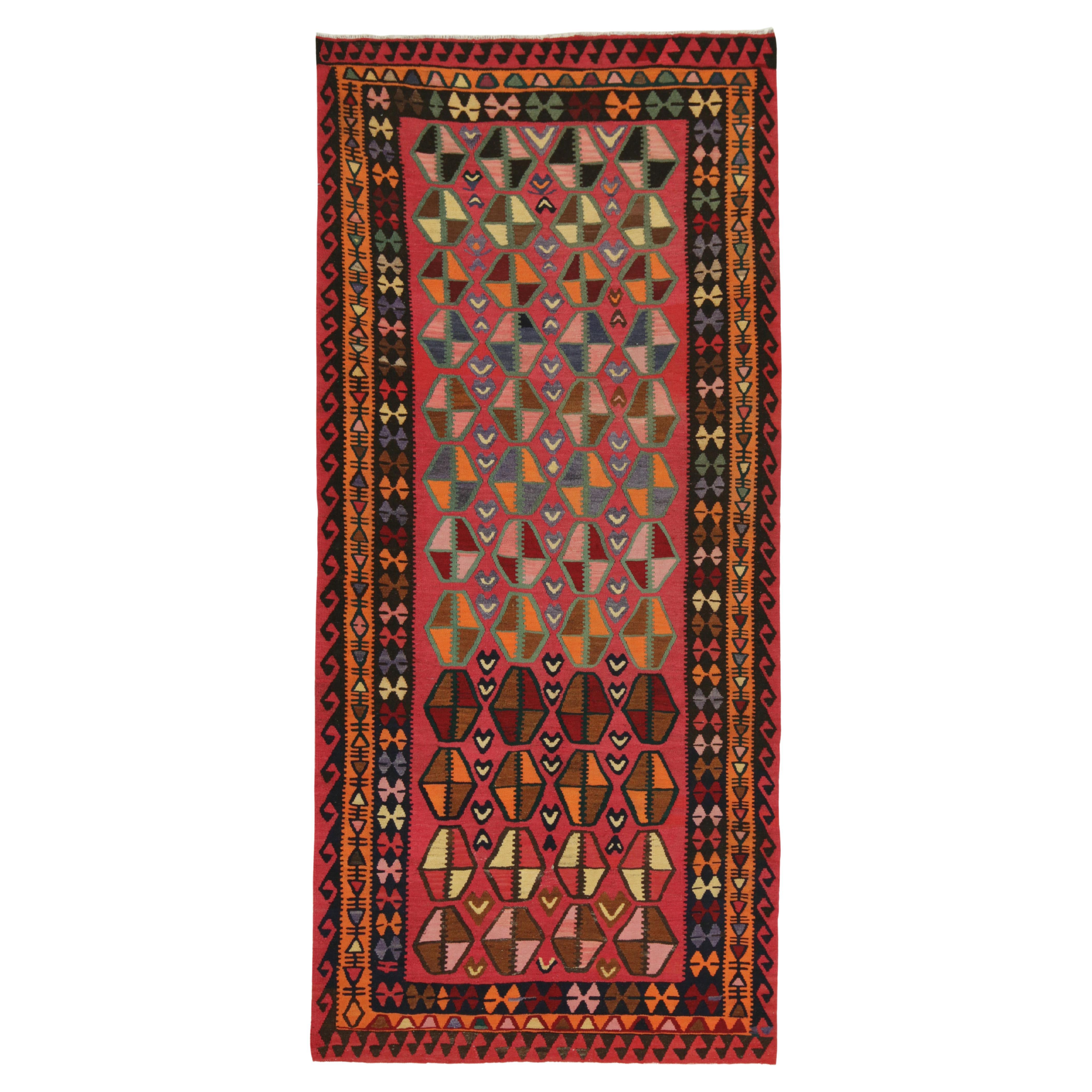 Vintage Northwest Persian Kilim in Pink with Geometric Patterns by Rug & Kilim