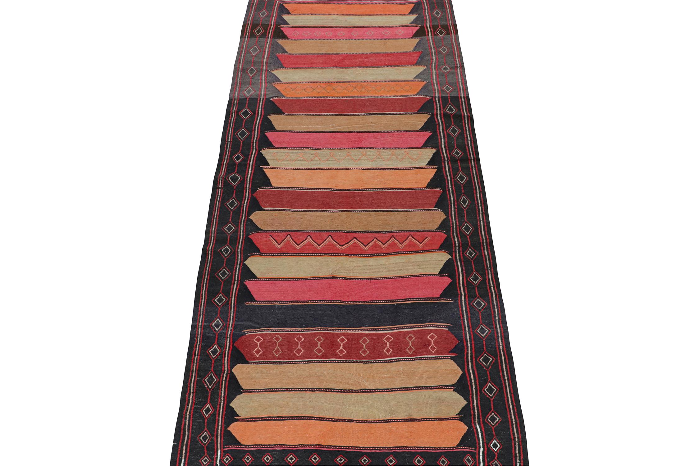 This vintage 5x13 Persian Kilim is handwoven in wool, and originates circa 1950-1960. Connoisseurs may also note that Rug & Kilim believes this to be a Northwest design, and appreciate the culture therein as much as its beauty.

Further on the