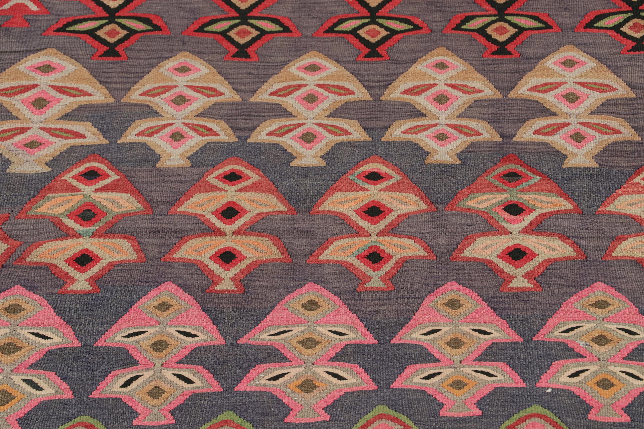 Mid-20th Century Vintage Northwest Persian Kilim in Polychromatic Motifs by Rug & Kilim For Sale
