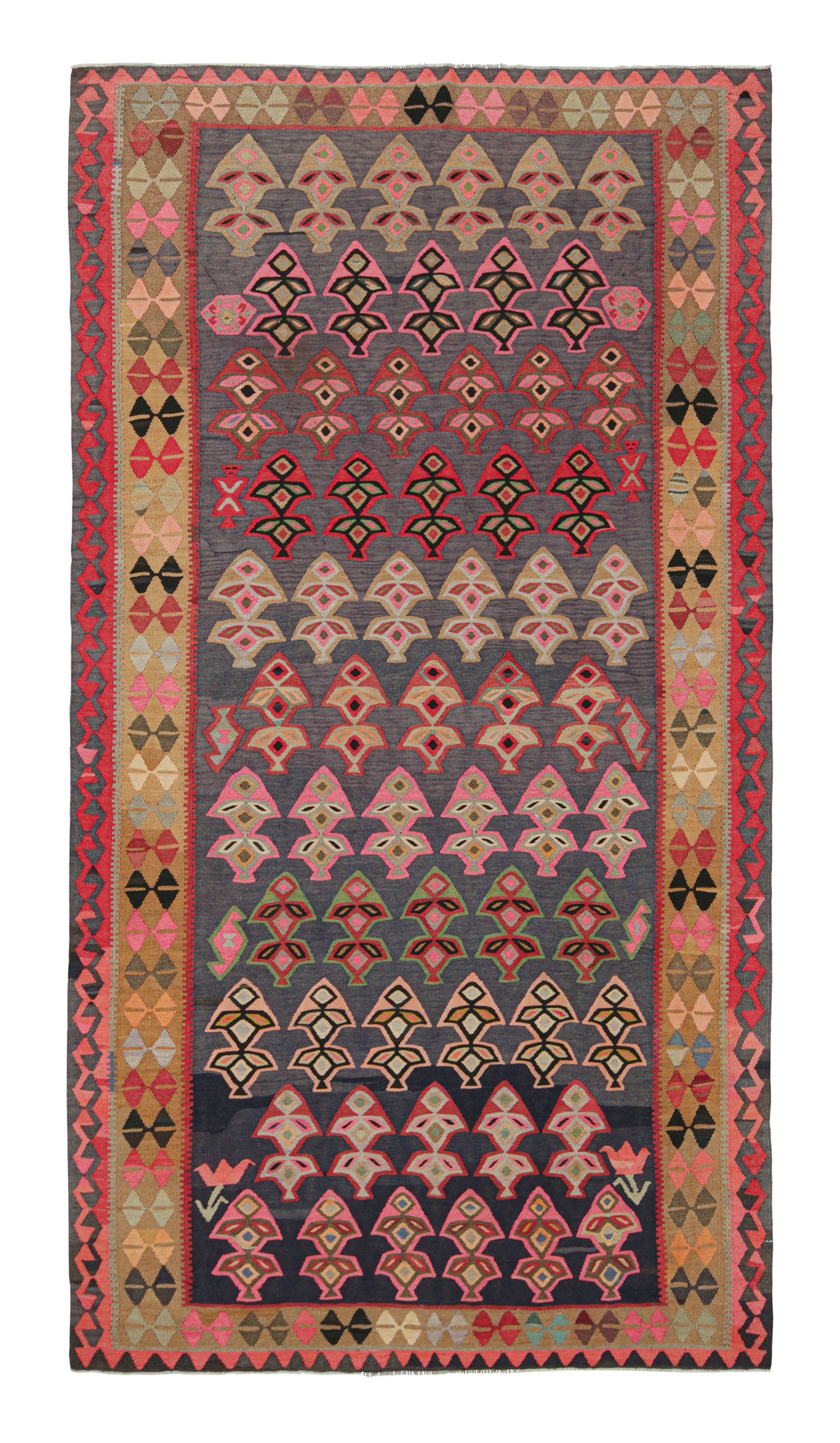 Vintage Northwest Persian Kilim in Polychromatic Motifs by Rug & Kilim For Sale