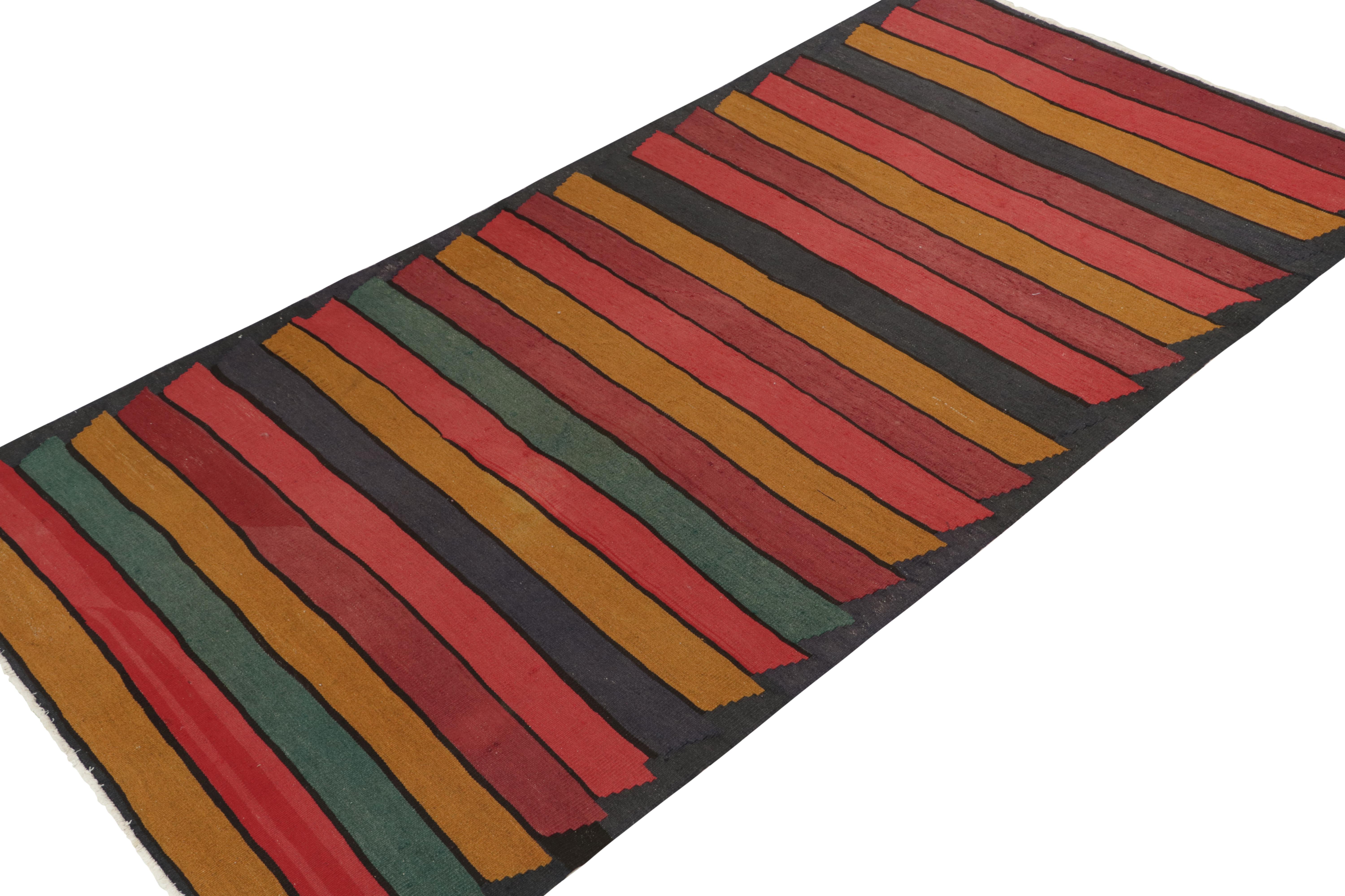 Tribal Vintage Northwest Persian Kilim in Polychromatic Stripes by Rug & Kilim For Sale