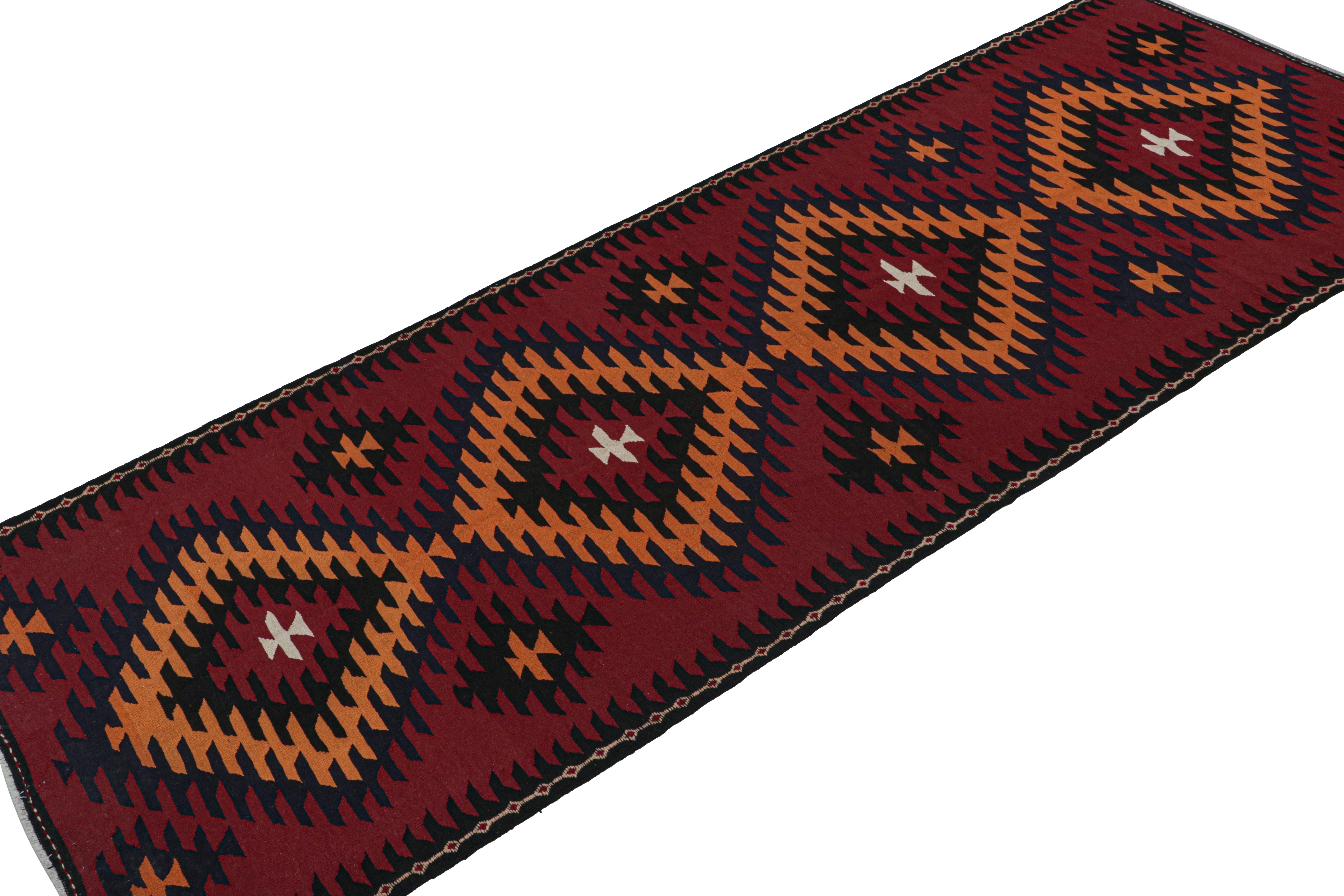 Tribal Vintage Northwest Persian Kilim in Red with Geometric Patterns For Sale