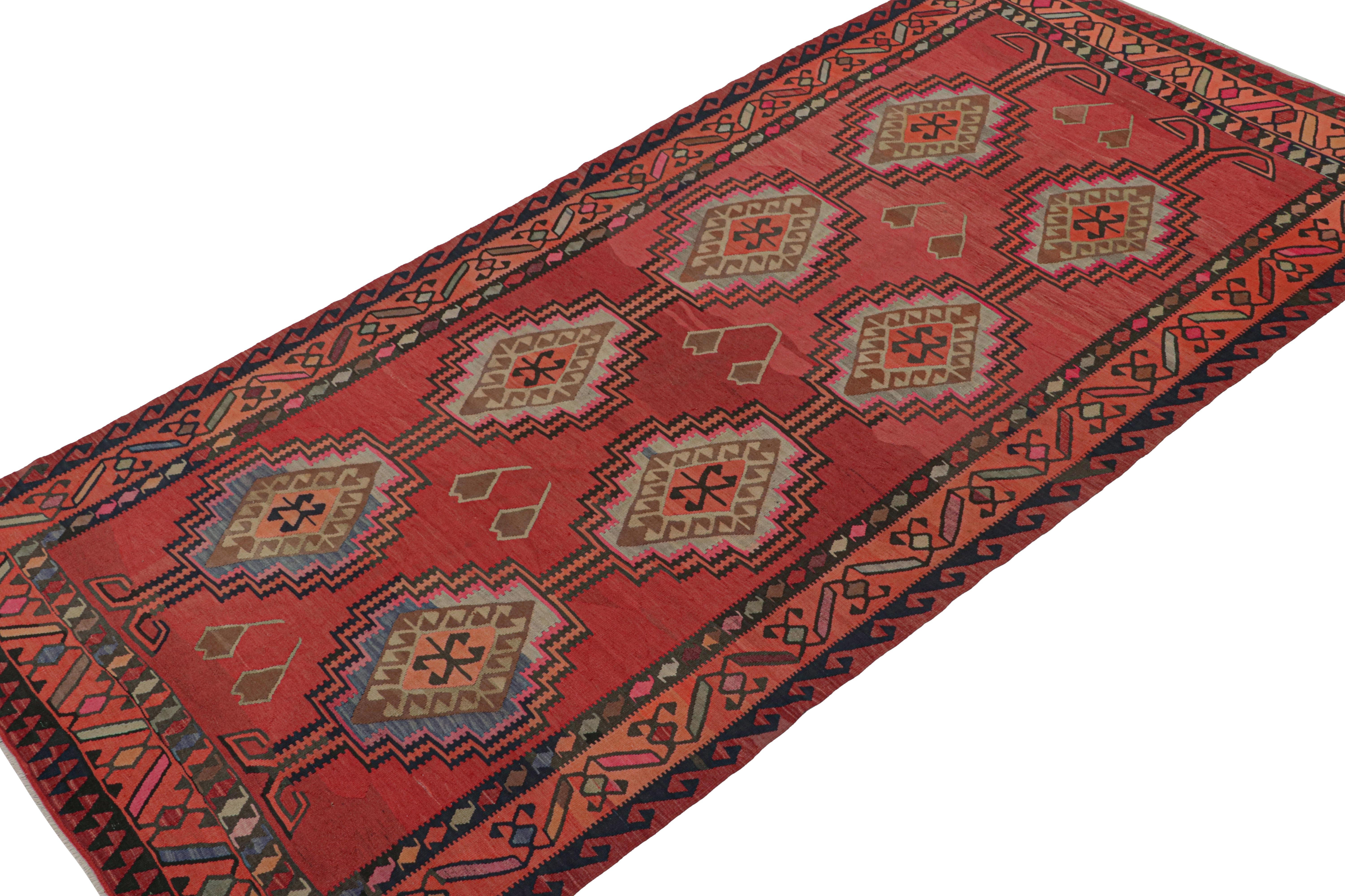 Tribal Vintage Northwest Persian Kilim in Red with Geometric Patterns by Rug & Kilim For Sale