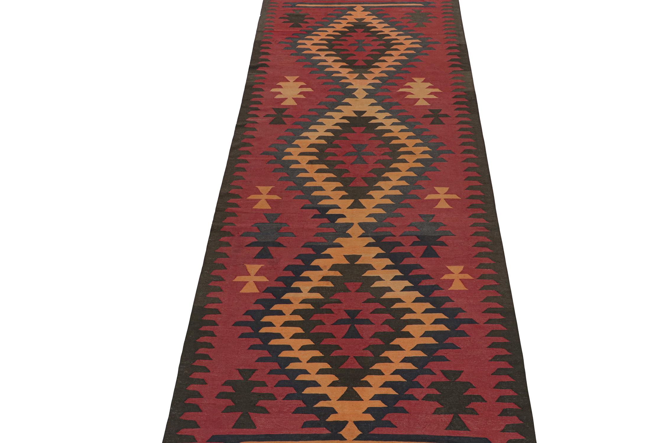 This vintage 5x14 Persian Kilim is handwoven in wool, and originates circa 1950-1960. Connoisseurs may also note that Rug & Kilim believes this to be a Northwest design, and appreciate the culture therein as much as its beauty.

Further on the